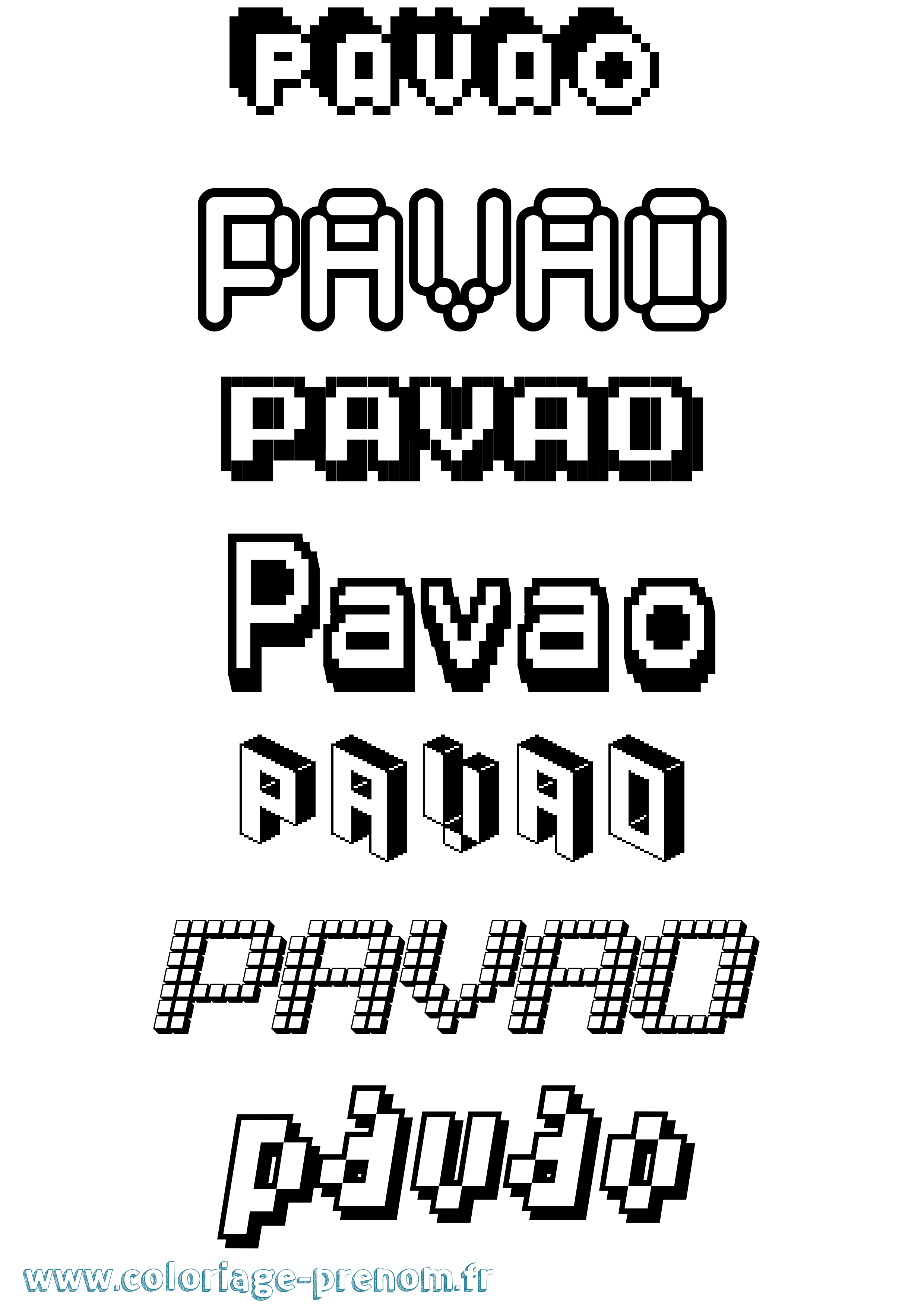 Coloriage Pavao Pixel Coloriage prénom Pavao Pixel