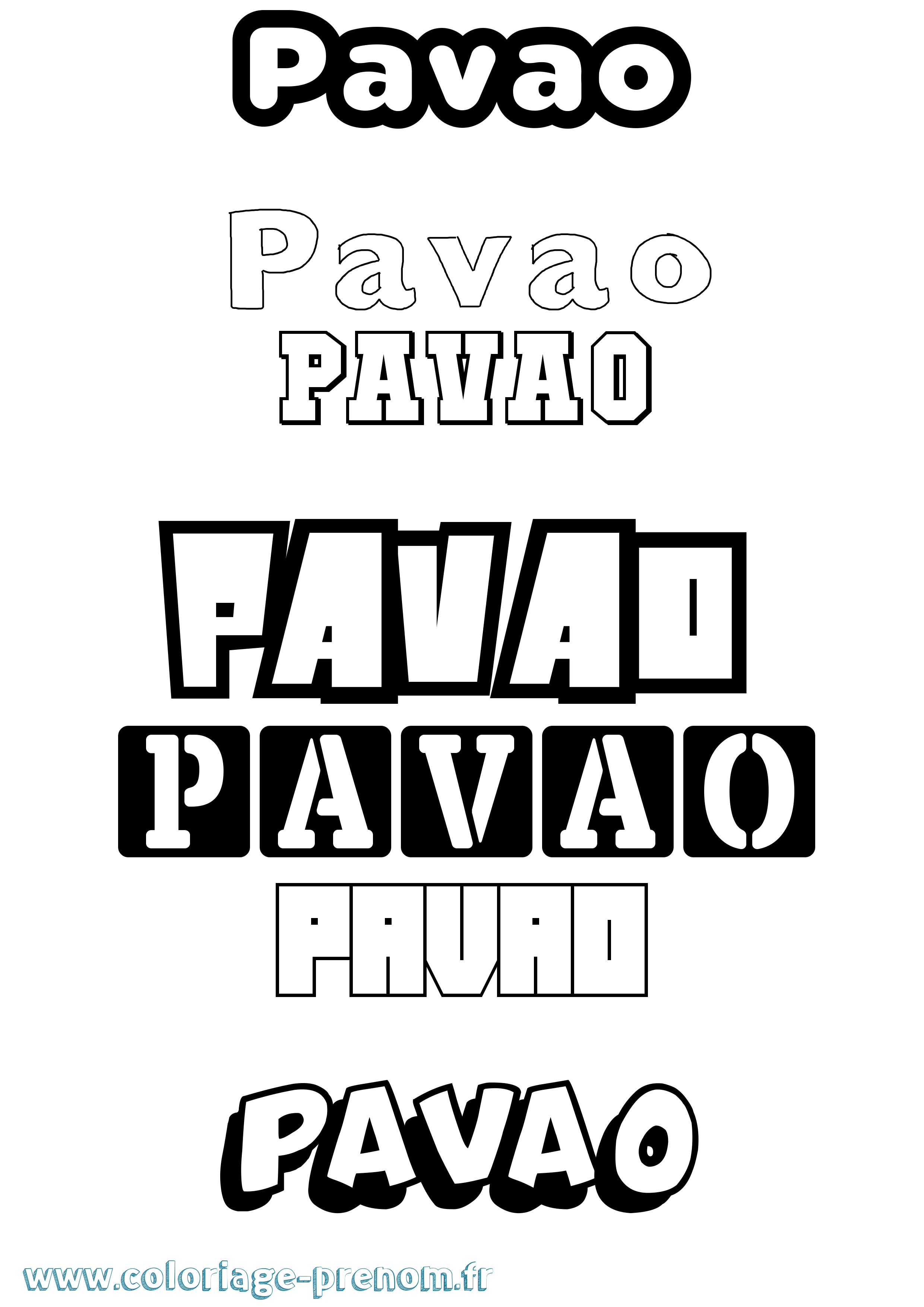 Coloriage Pavao Simple Coloriage prénom Pavao Simple
