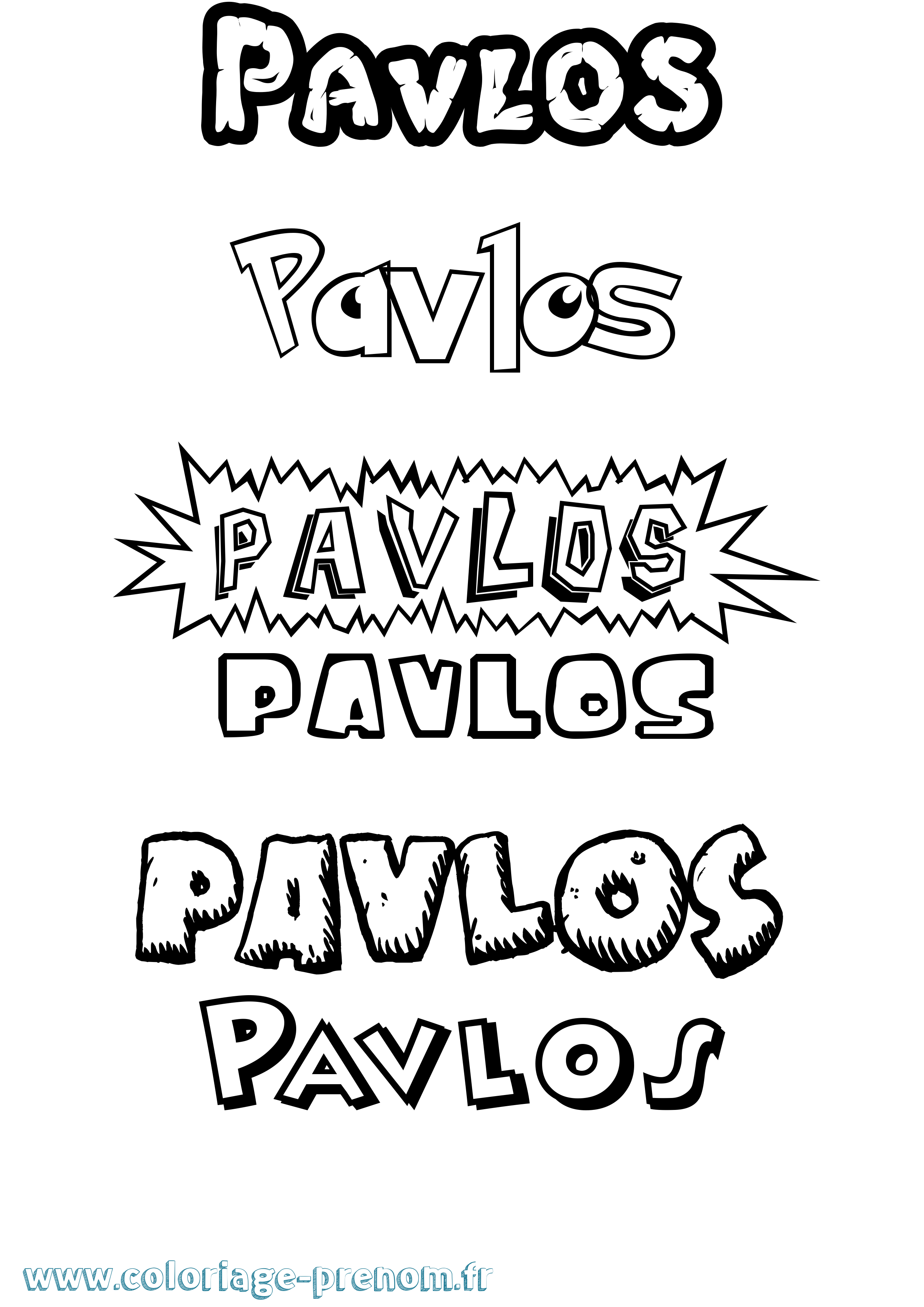 Coloriage Pavlos Dessin Animé Coloriage prénom Pavlos Dessin Animé