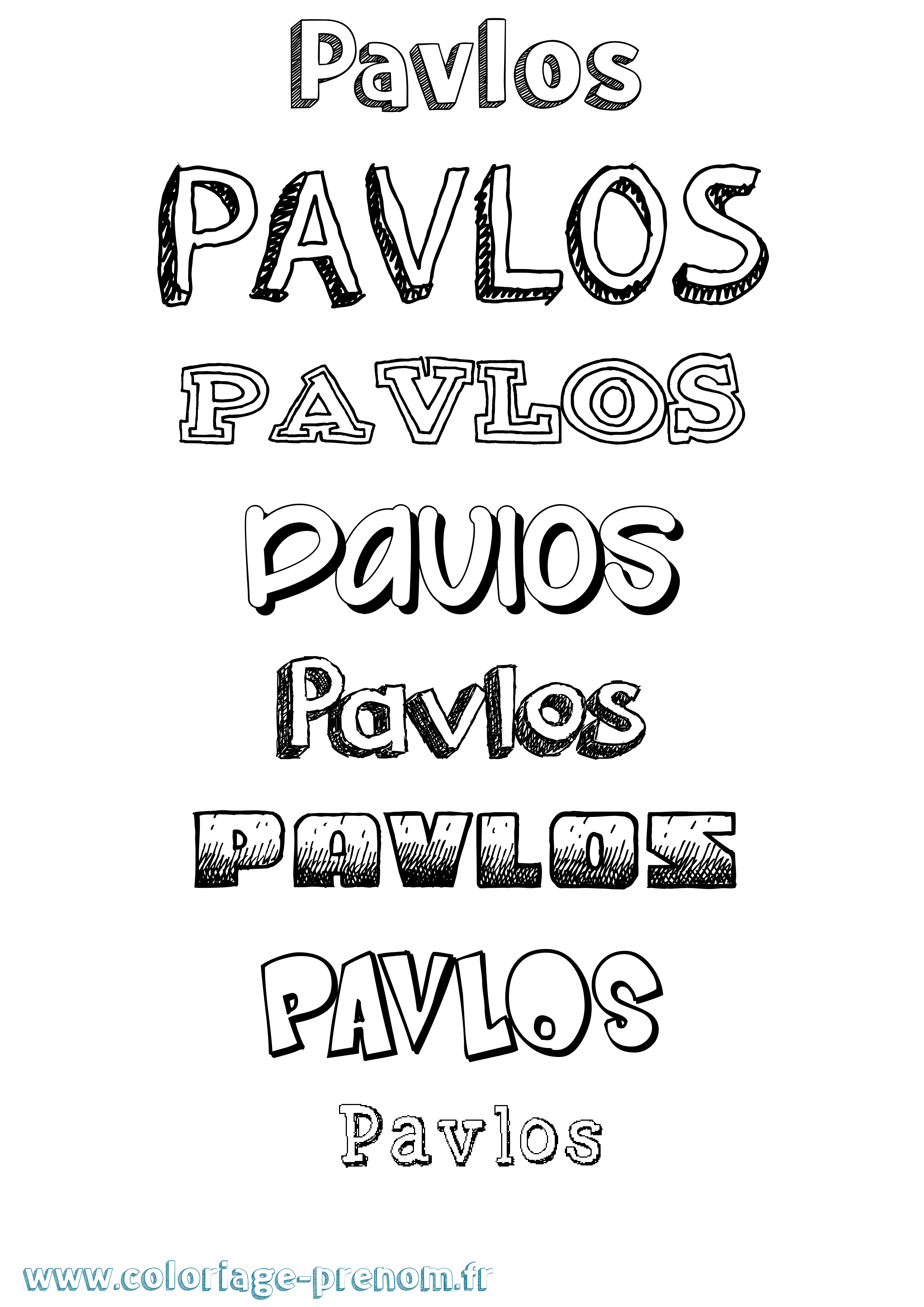 Coloriage Pavlos Dessiné Coloriage prénom Pavlos Dessiné