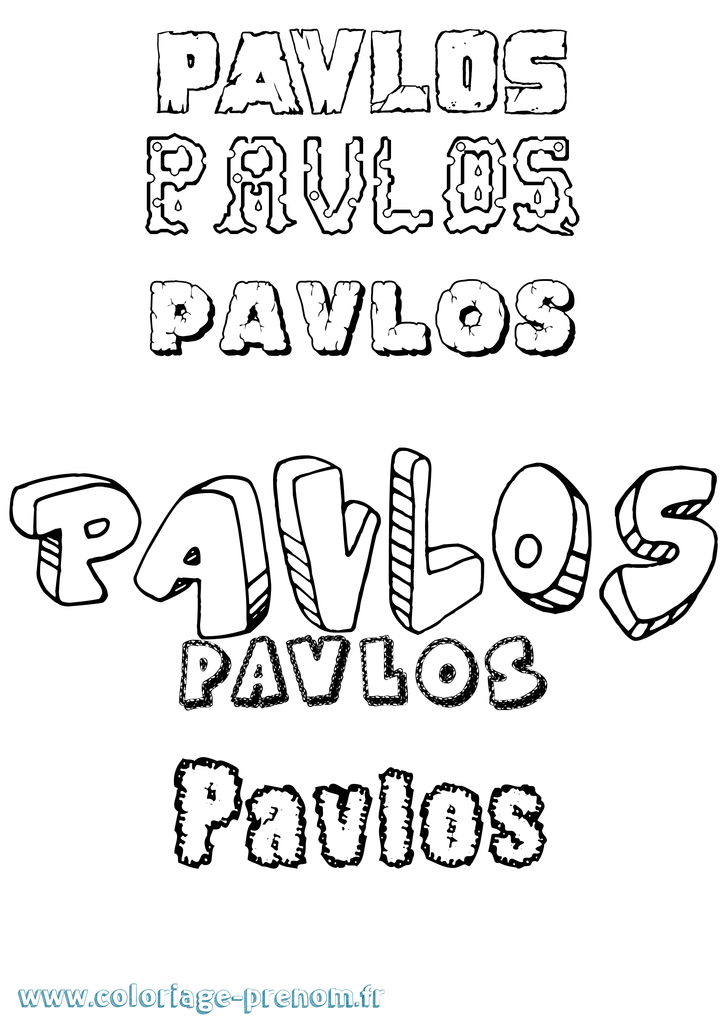 Coloriage Pavlos Destructuré Coloriage prénom Pavlos Destructuré