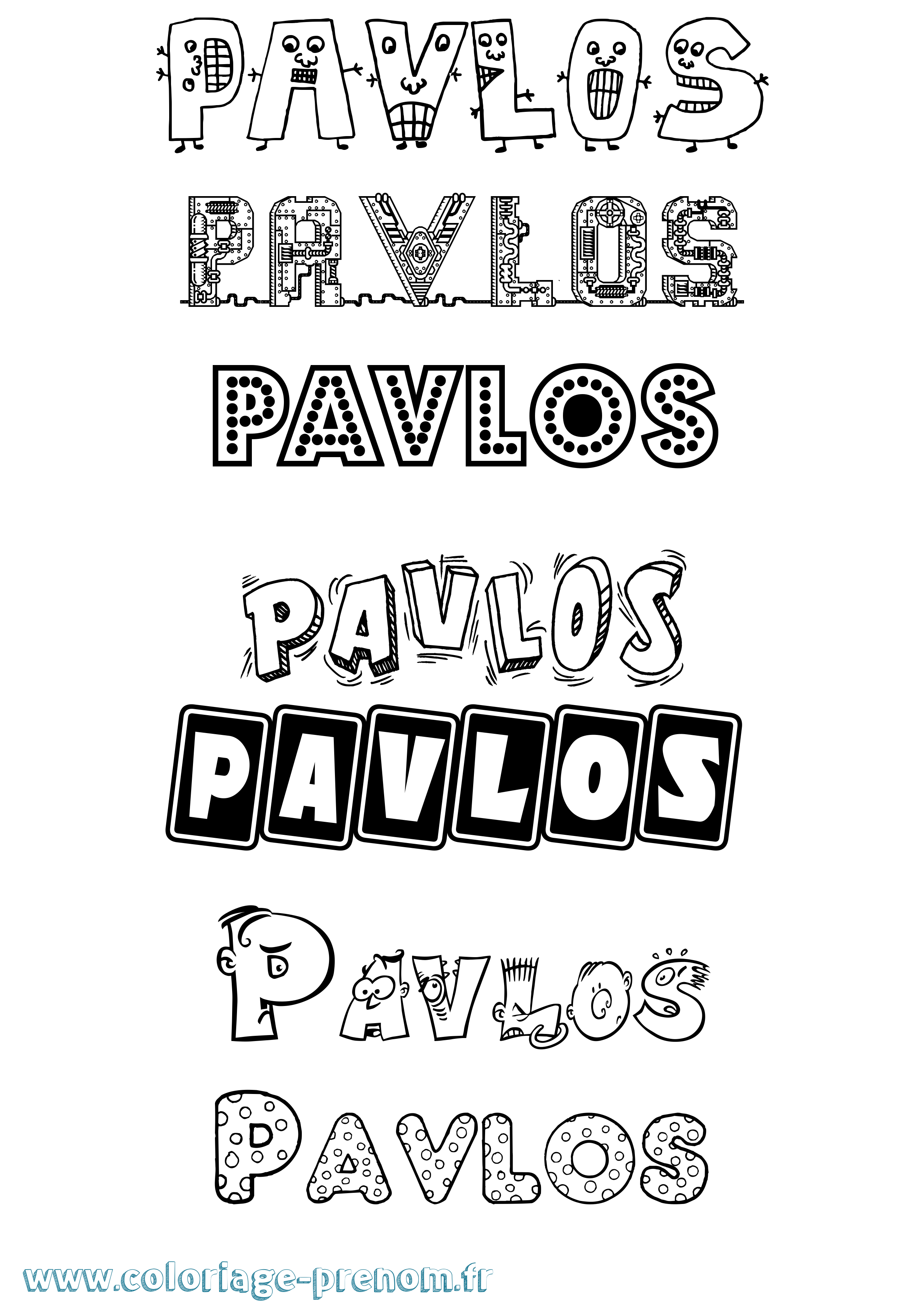 Coloriage Pavlos Fun Coloriage prénom Pavlos Fun