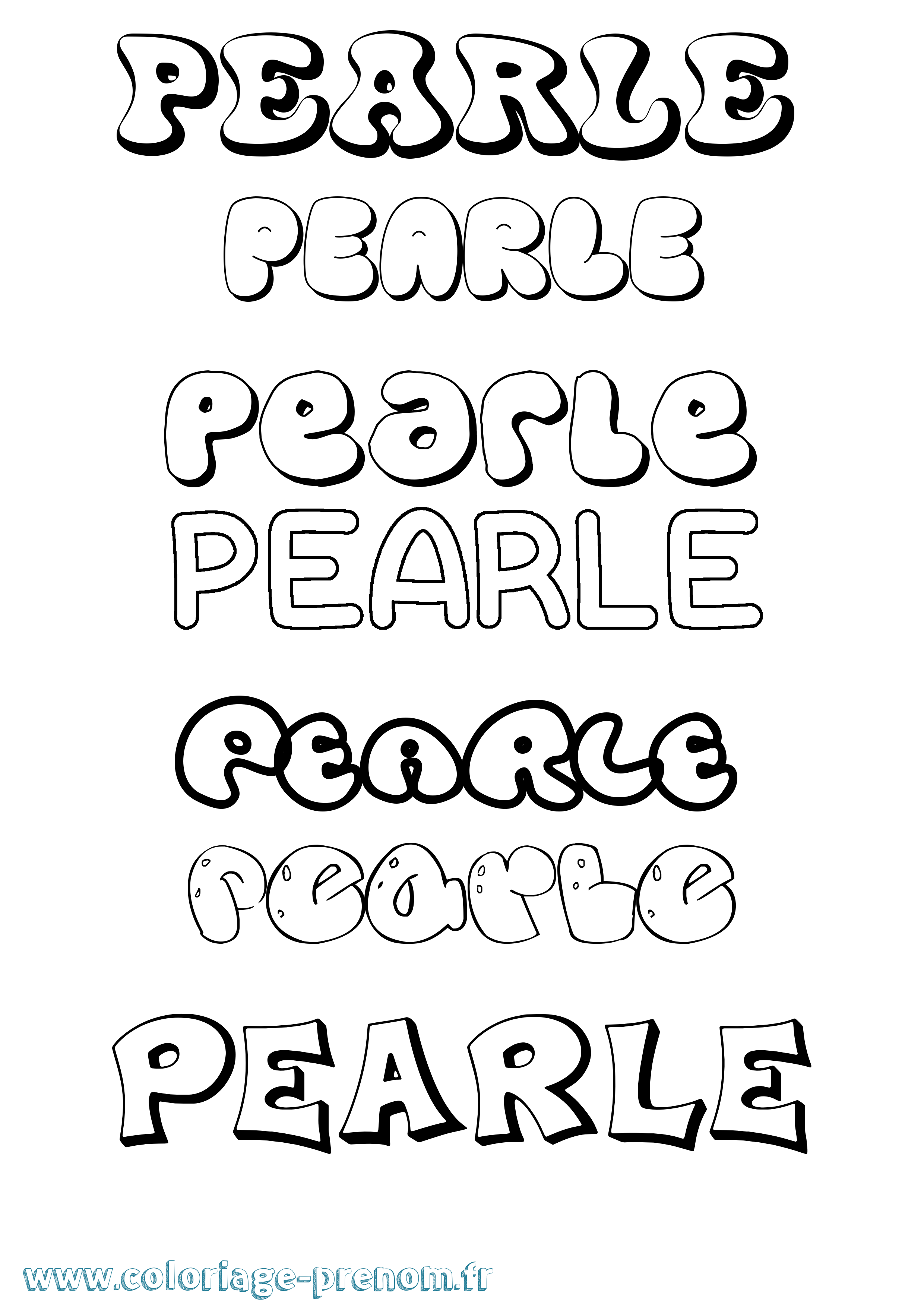 Coloriage Pearle Bubble Coloriage prénom Pearle Bubble