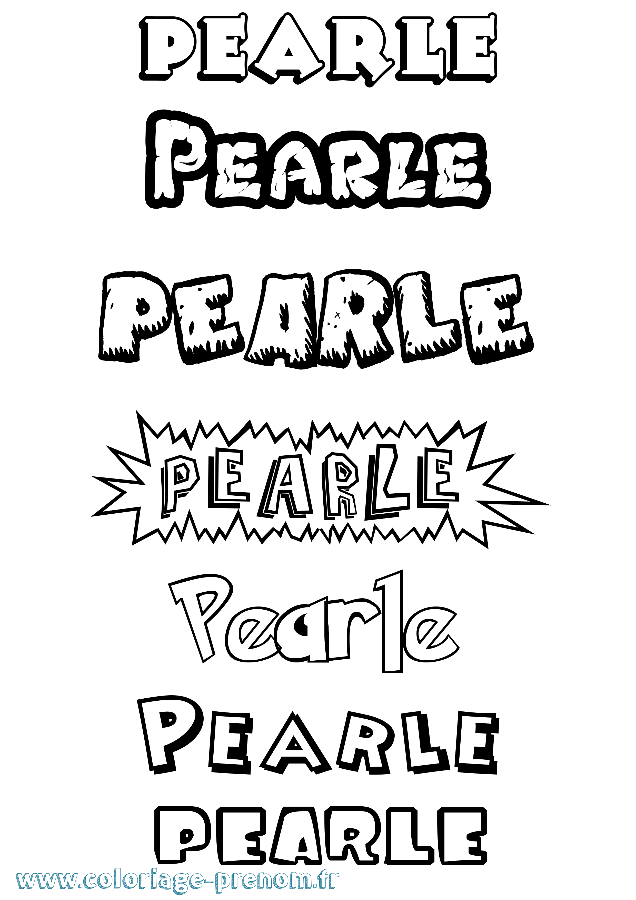 Coloriage Pearle Dessin Animé Coloriage prénom Pearle Dessin Animé