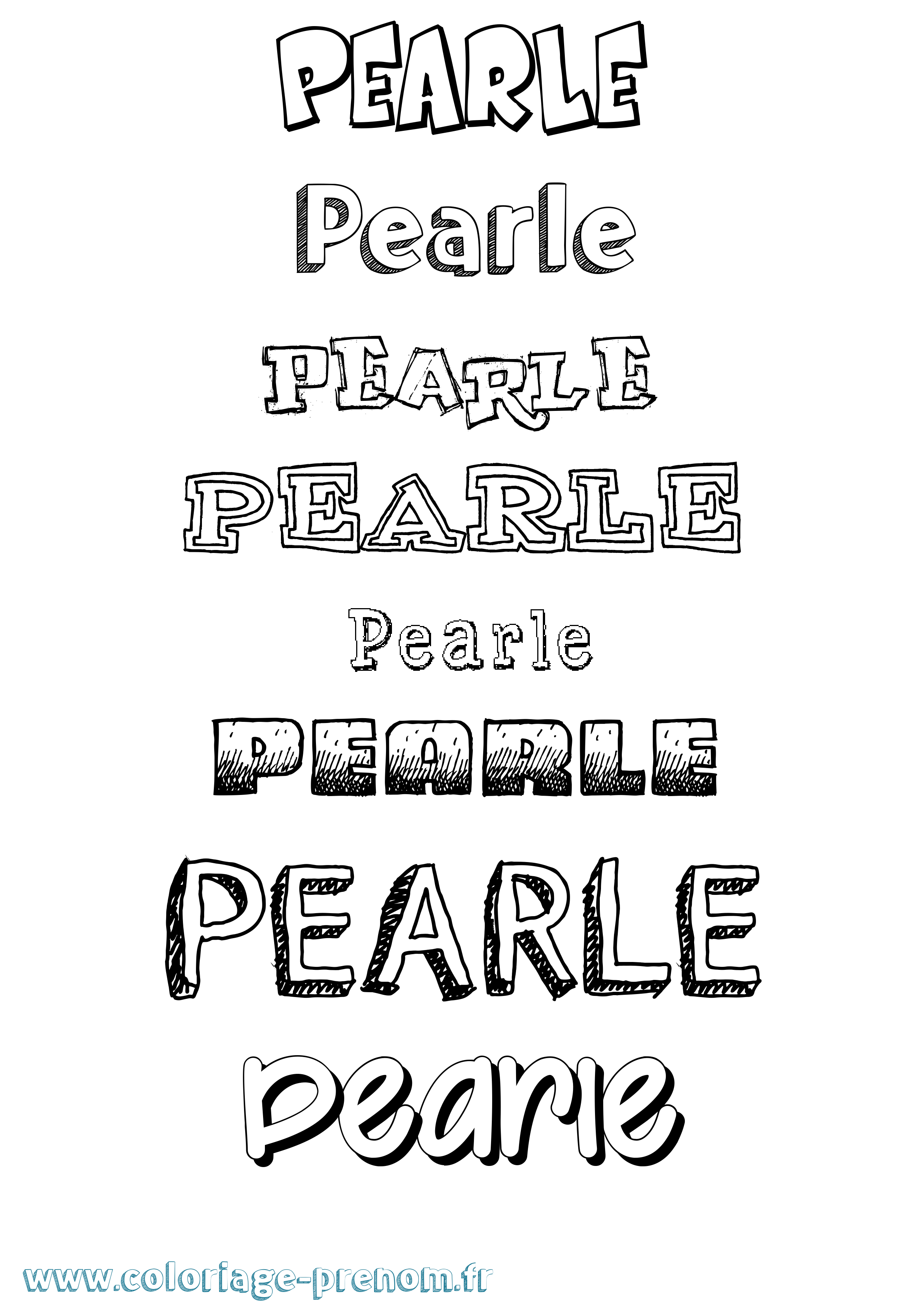 Coloriage Pearle Dessiné Coloriage prénom Pearle Dessiné