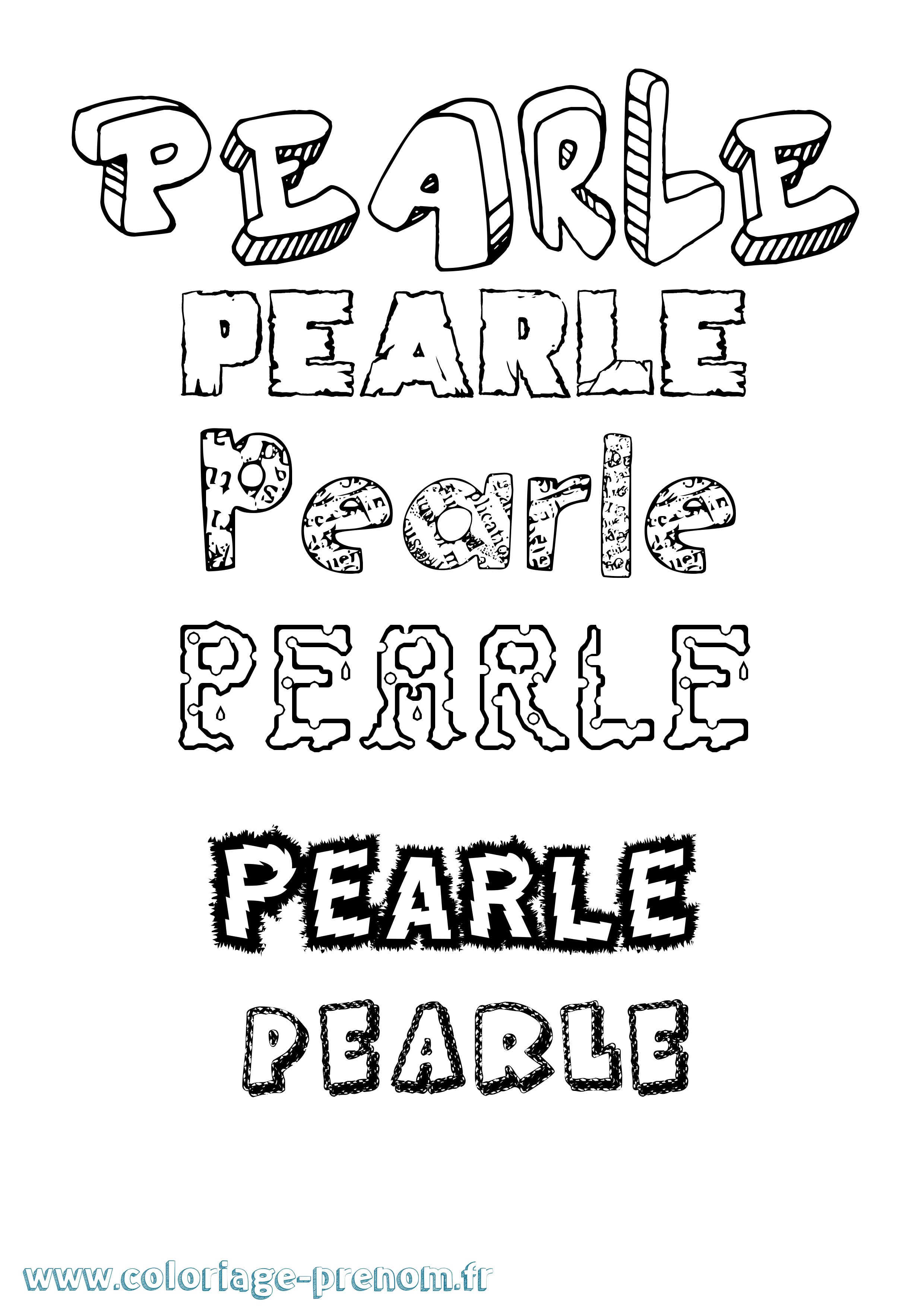 Coloriage Pearle Destructuré Coloriage prénom Pearle Destructuré