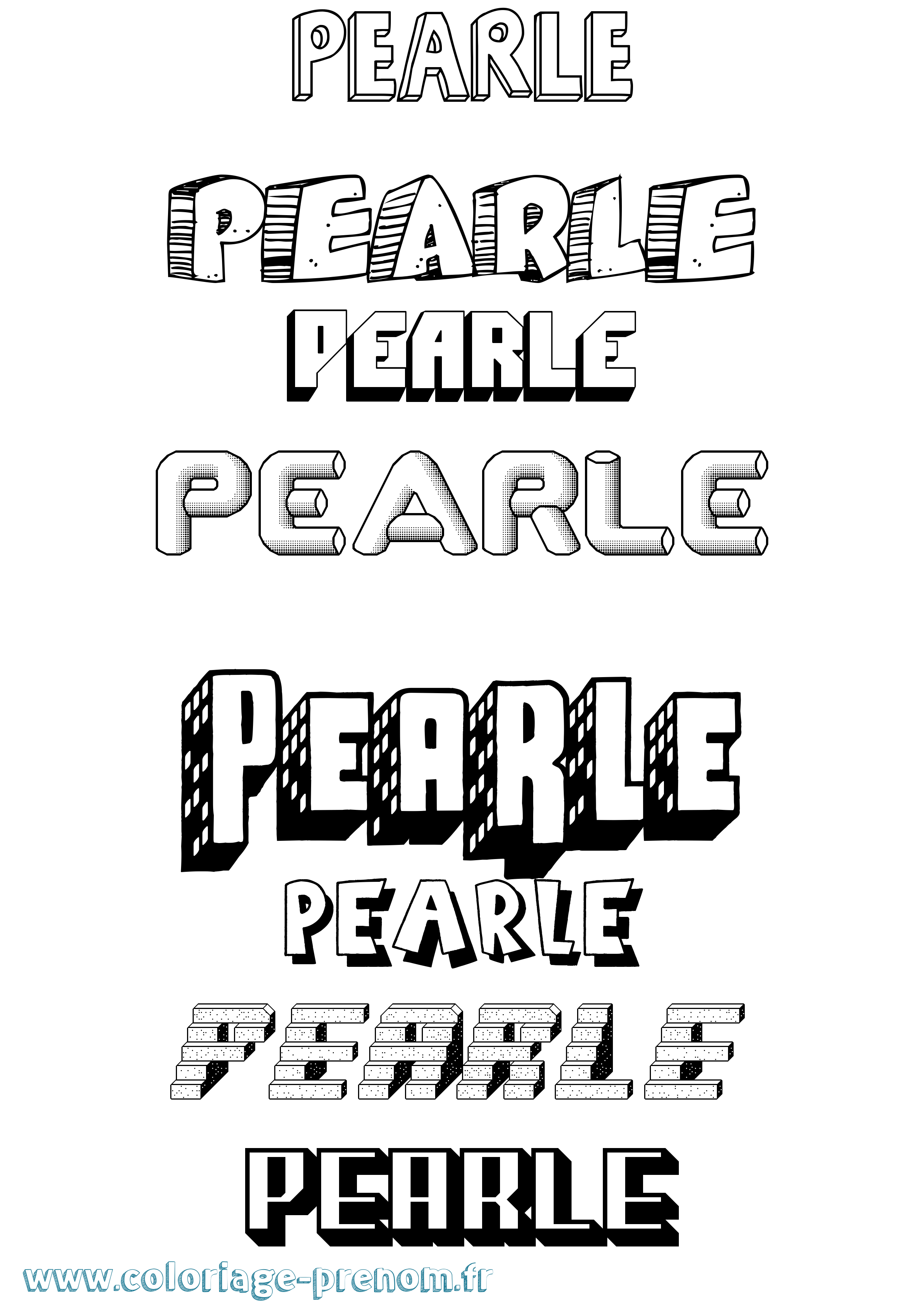 Coloriage Pearle Effet 3D Coloriage prénom Pearle Effet 3D