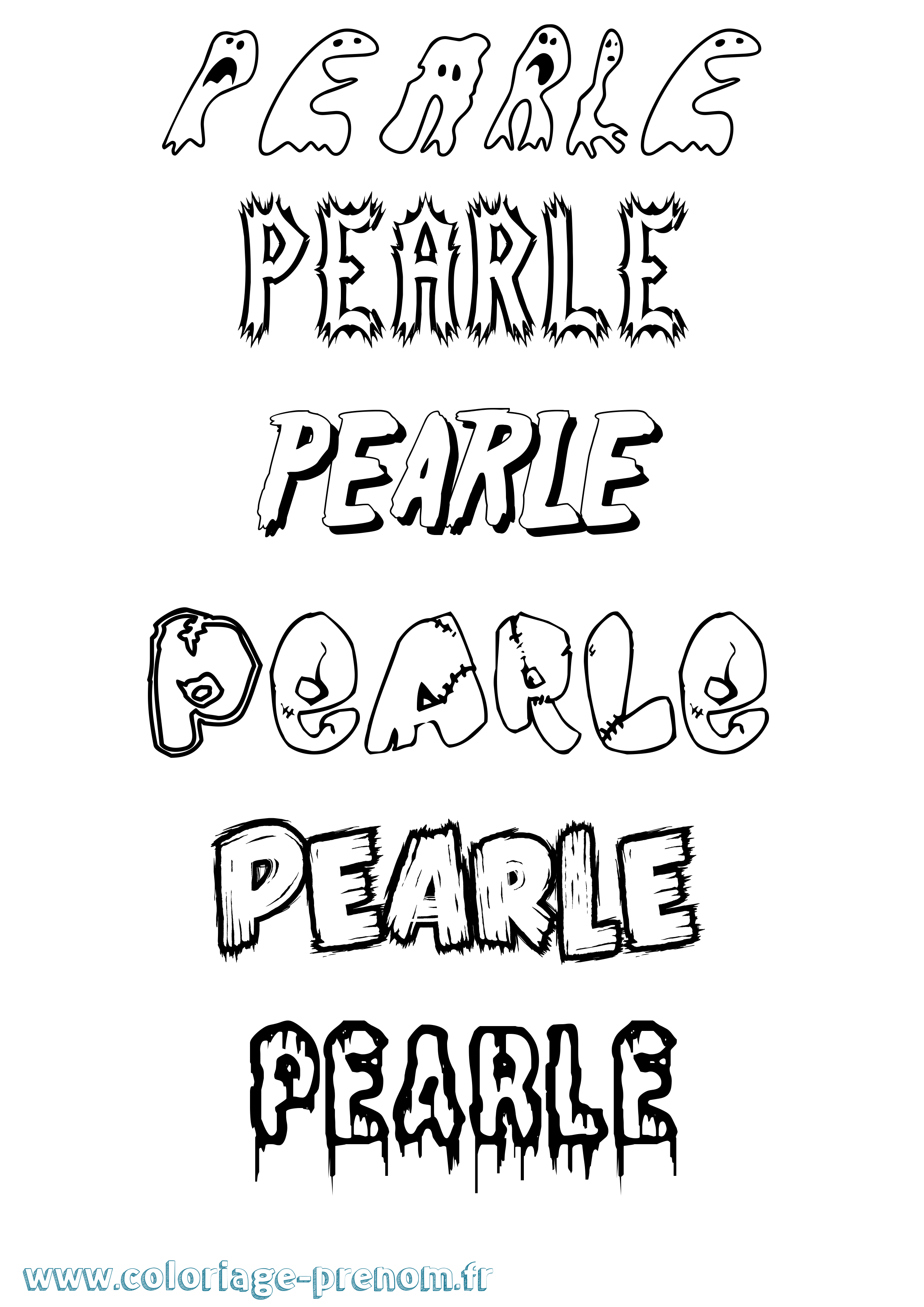 Coloriage Pearle Frisson Coloriage prénom Pearle Frisson