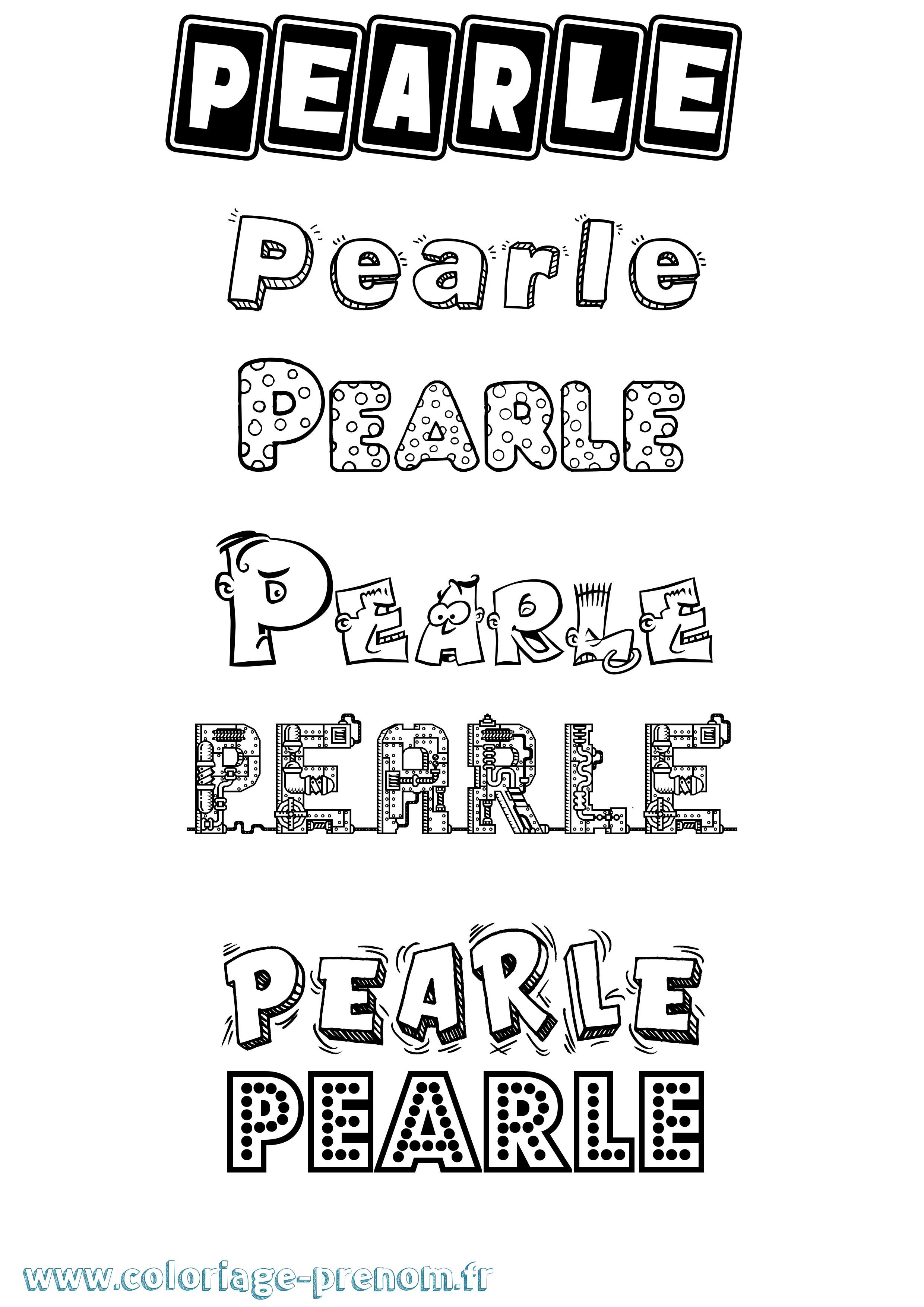 Coloriage Pearle Fun Coloriage prénom Pearle Fun