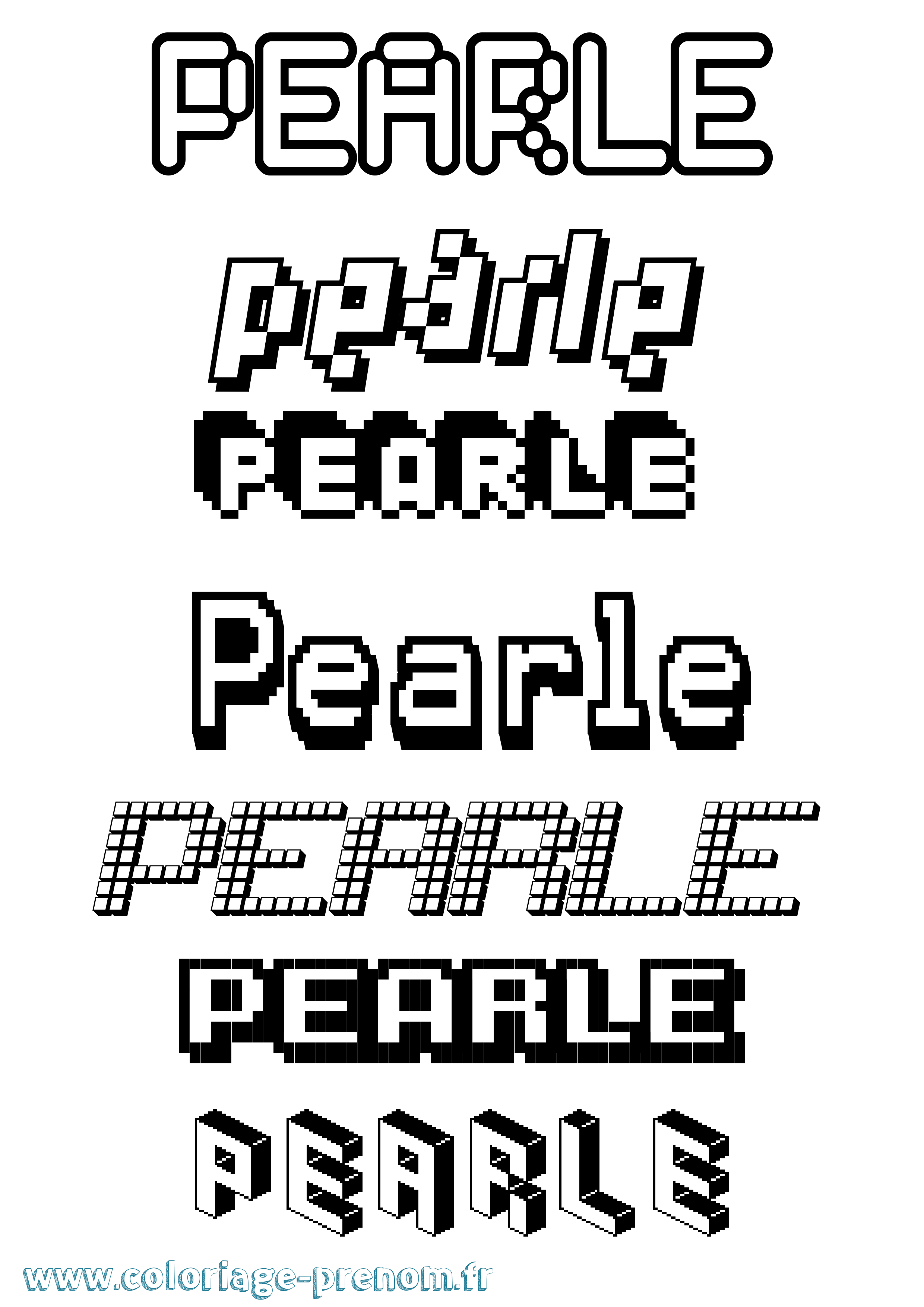 Coloriage Pearle Pixel Coloriage prénom Pearle Pixel