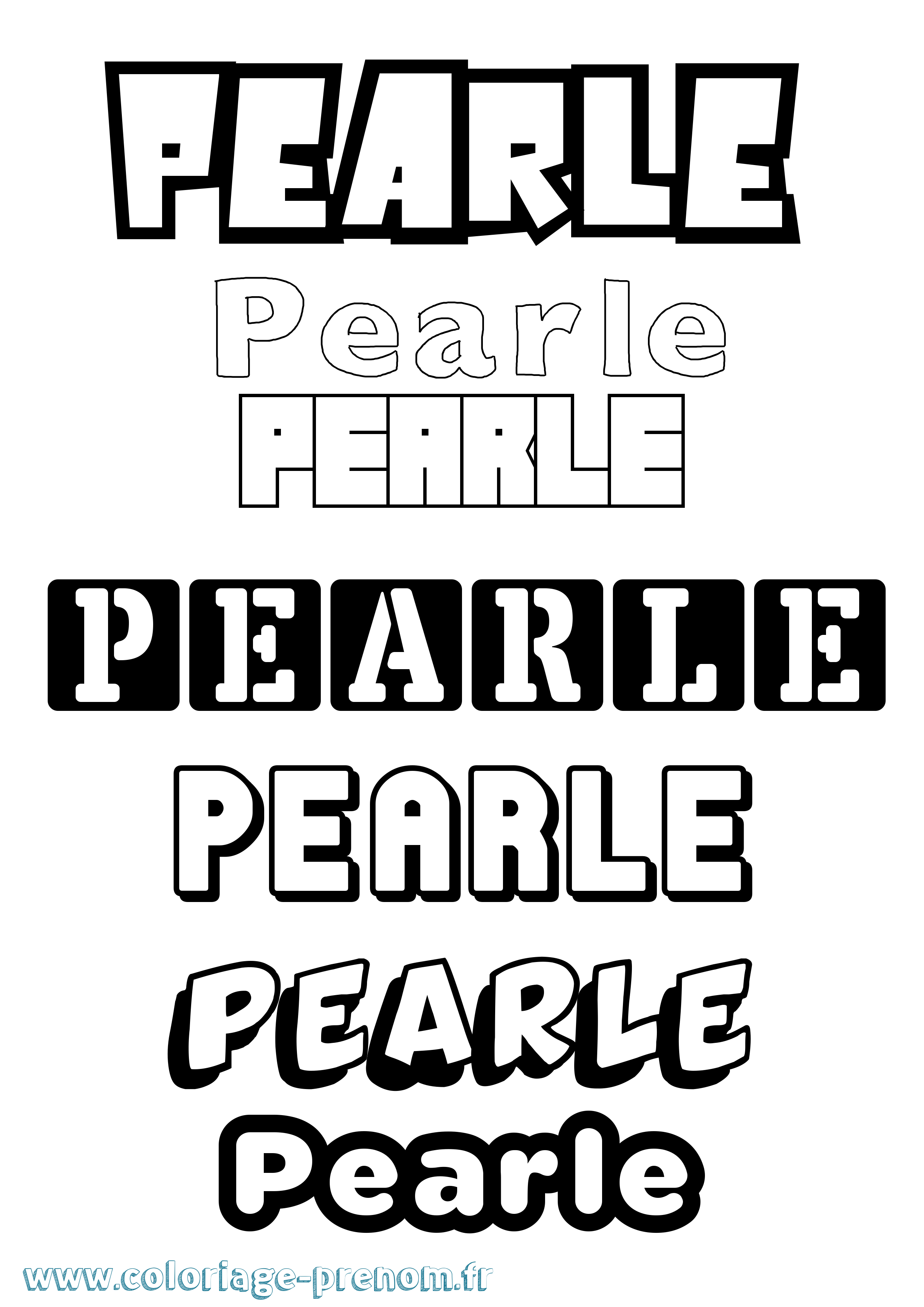 Coloriage Pearle Simple Coloriage prénom Pearle Simple