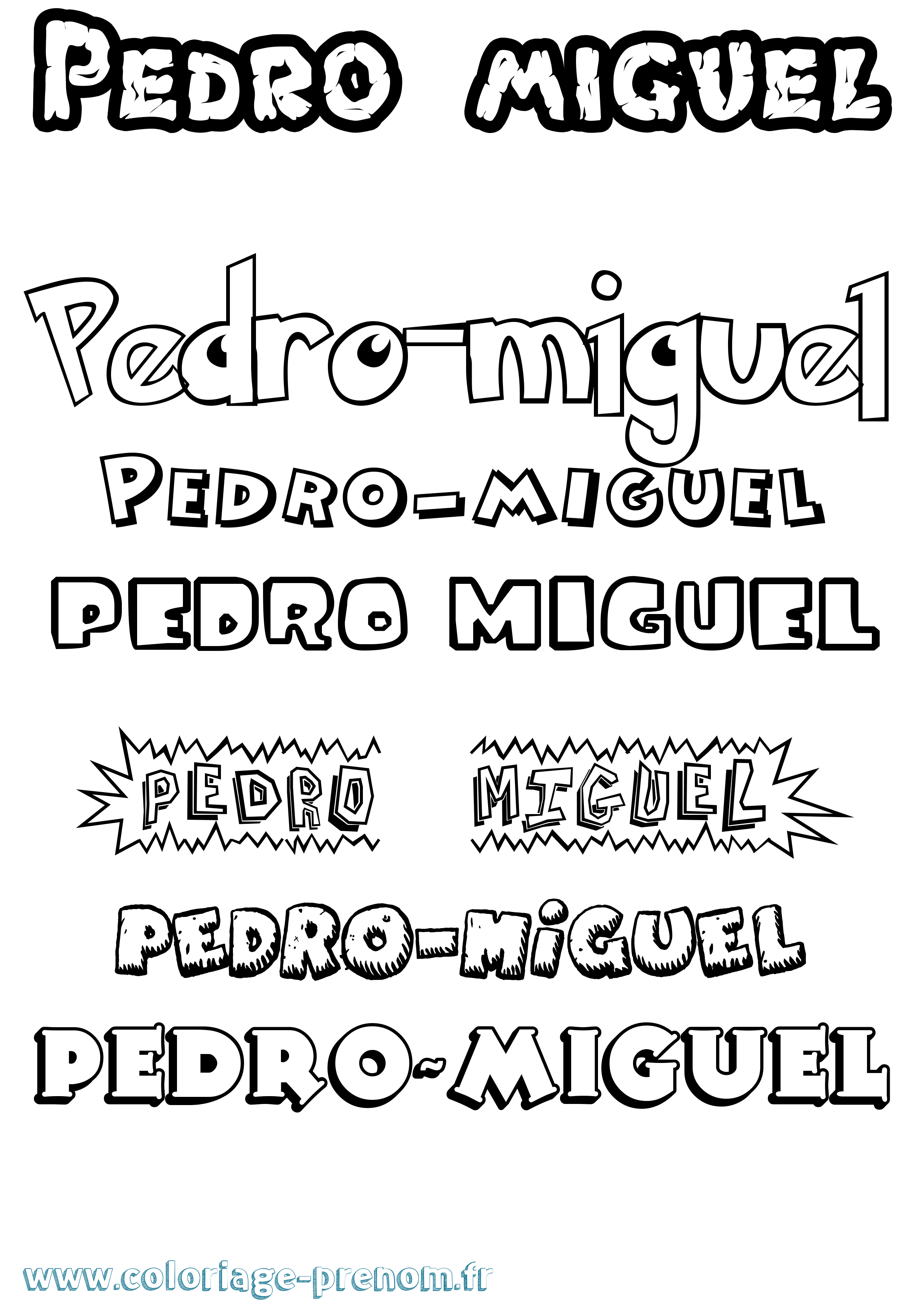 Coloriage Pedro-Miguel Dessin Animé Coloriage prénom Pedro-Miguel Dessin Animé