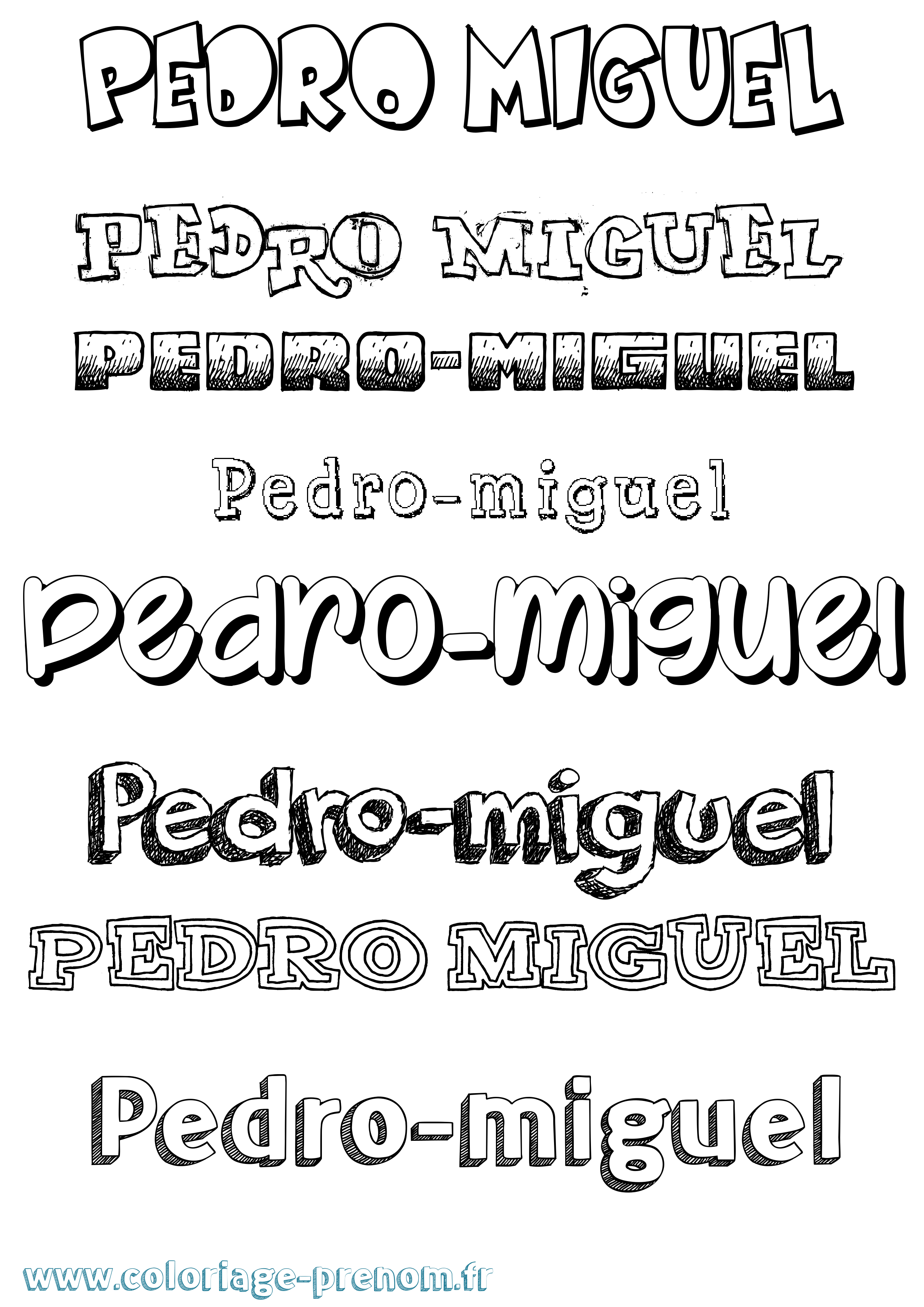 Coloriage Pedro-Miguel Dessiné Coloriage prénom Pedro-Miguel Dessiné