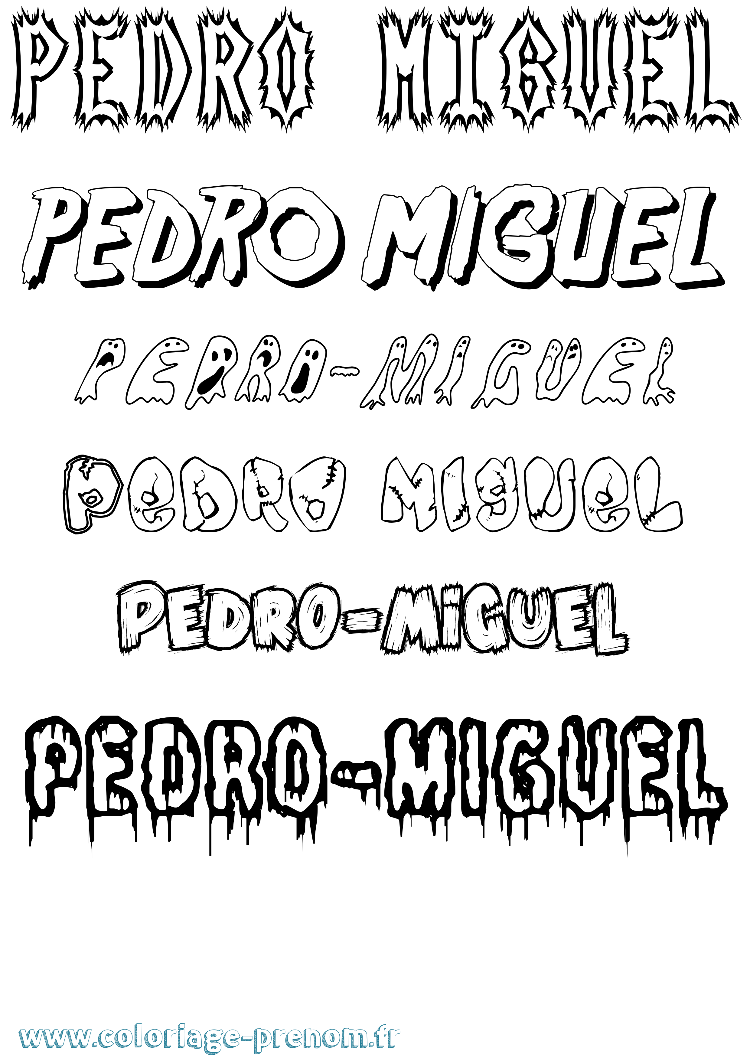 Coloriage Pedro-Miguel Frisson Coloriage prénom Pedro-Miguel Frisson