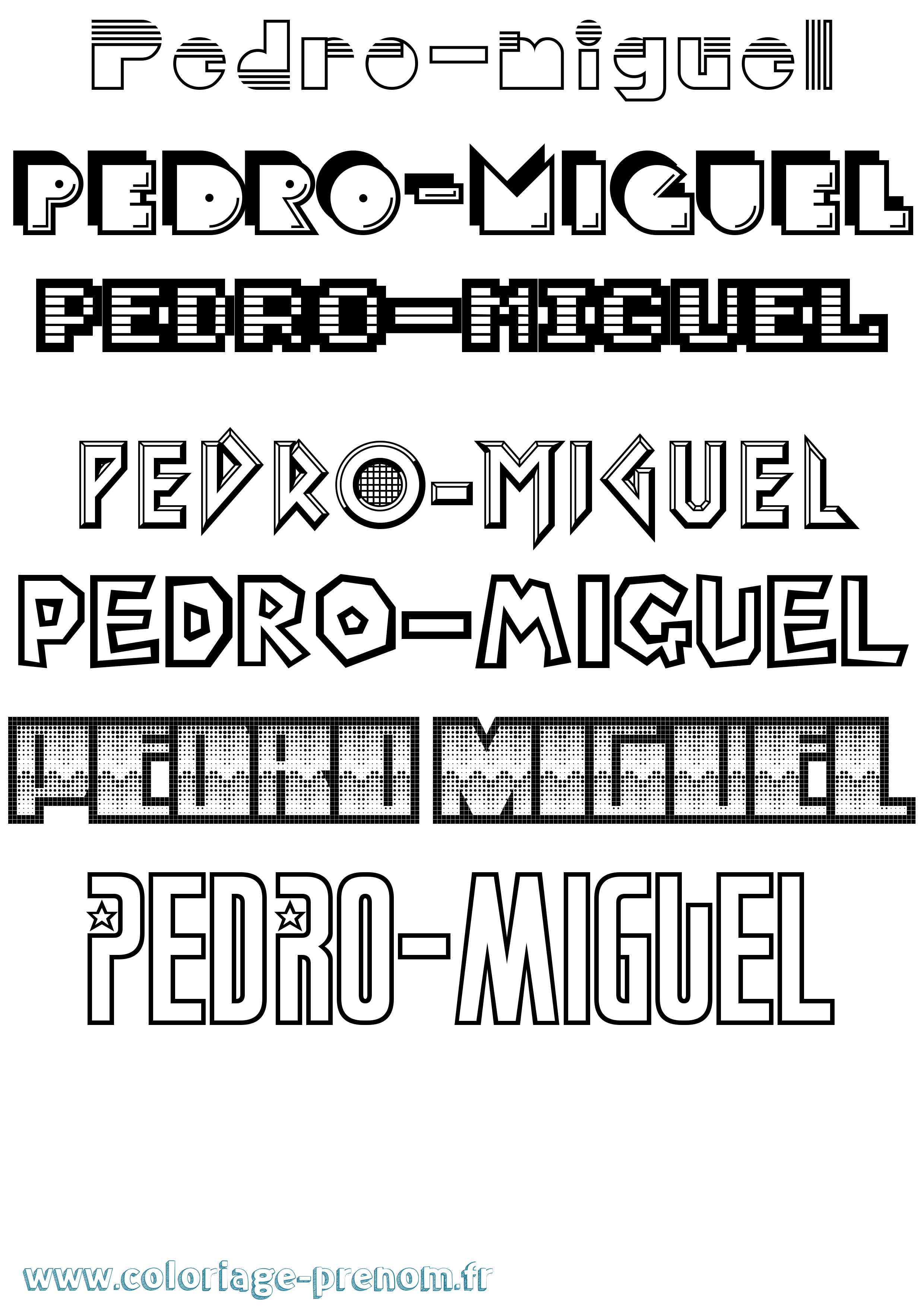 Coloriage Pedro-Miguel Jeux Vidéos Coloriage prénom Pedro-Miguel Jeux Vidéos