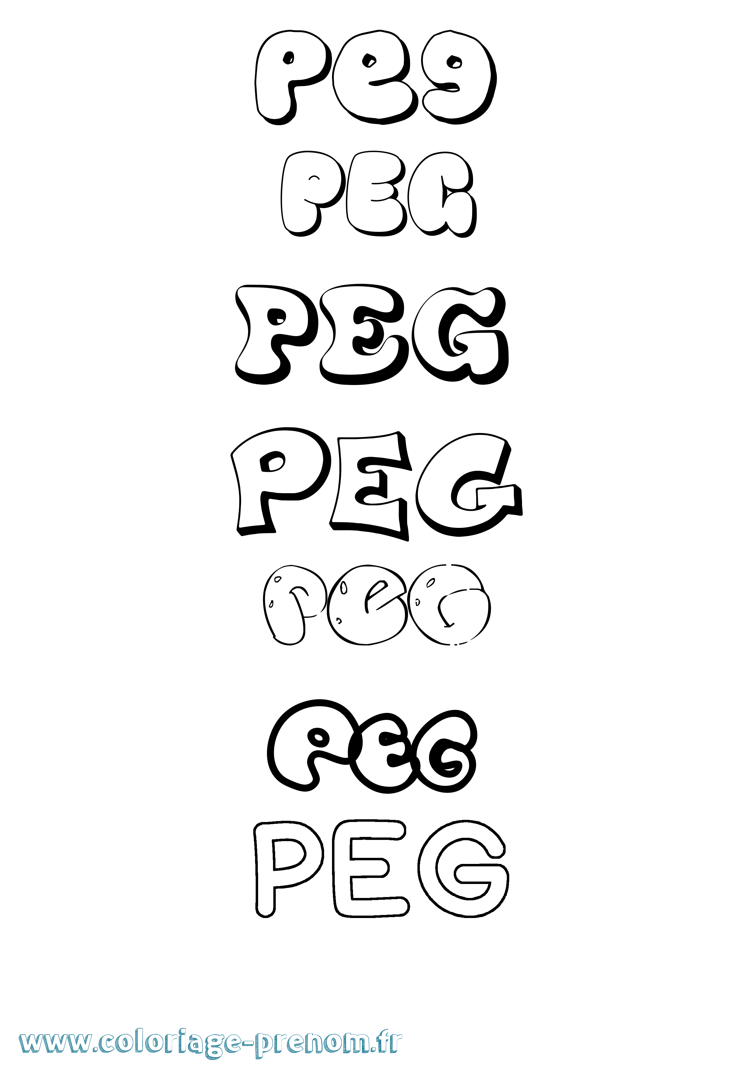 Coloriage Peg Bubble Coloriage prénom Peg Bubble