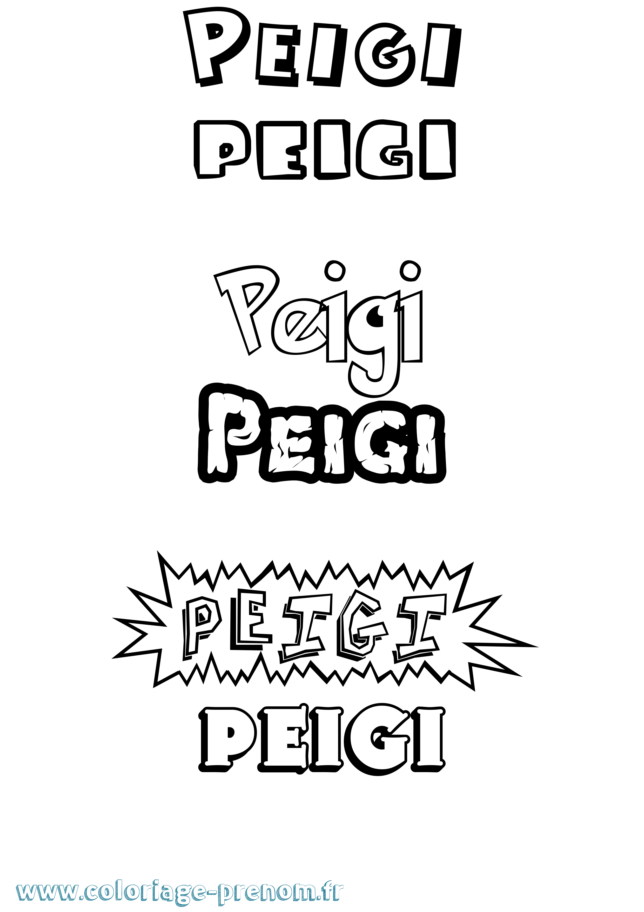 Coloriage Peigi Dessin Animé Coloriage prénom Peigi Dessin Animé