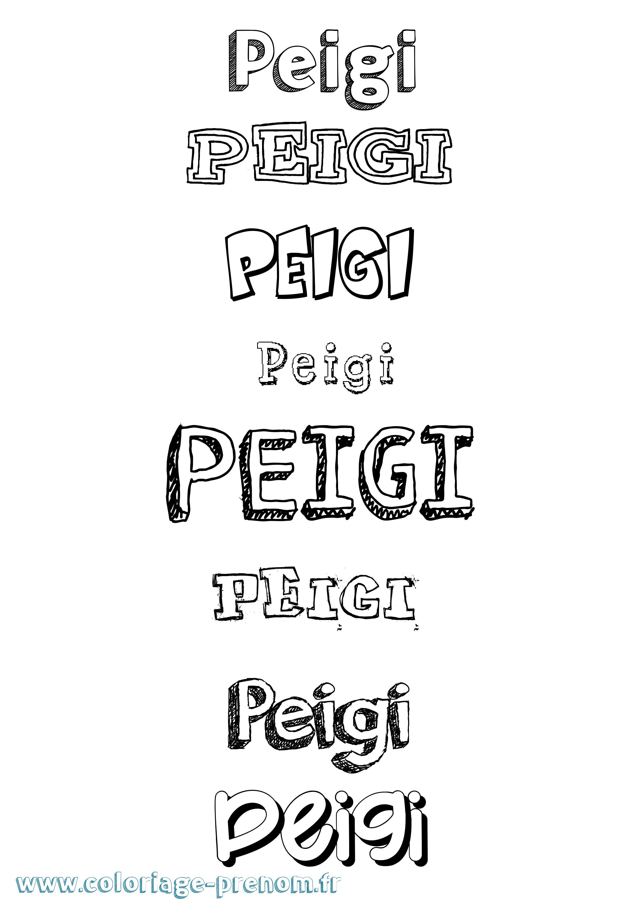 Coloriage Peigi Dessiné Coloriage prénom Peigi Dessiné