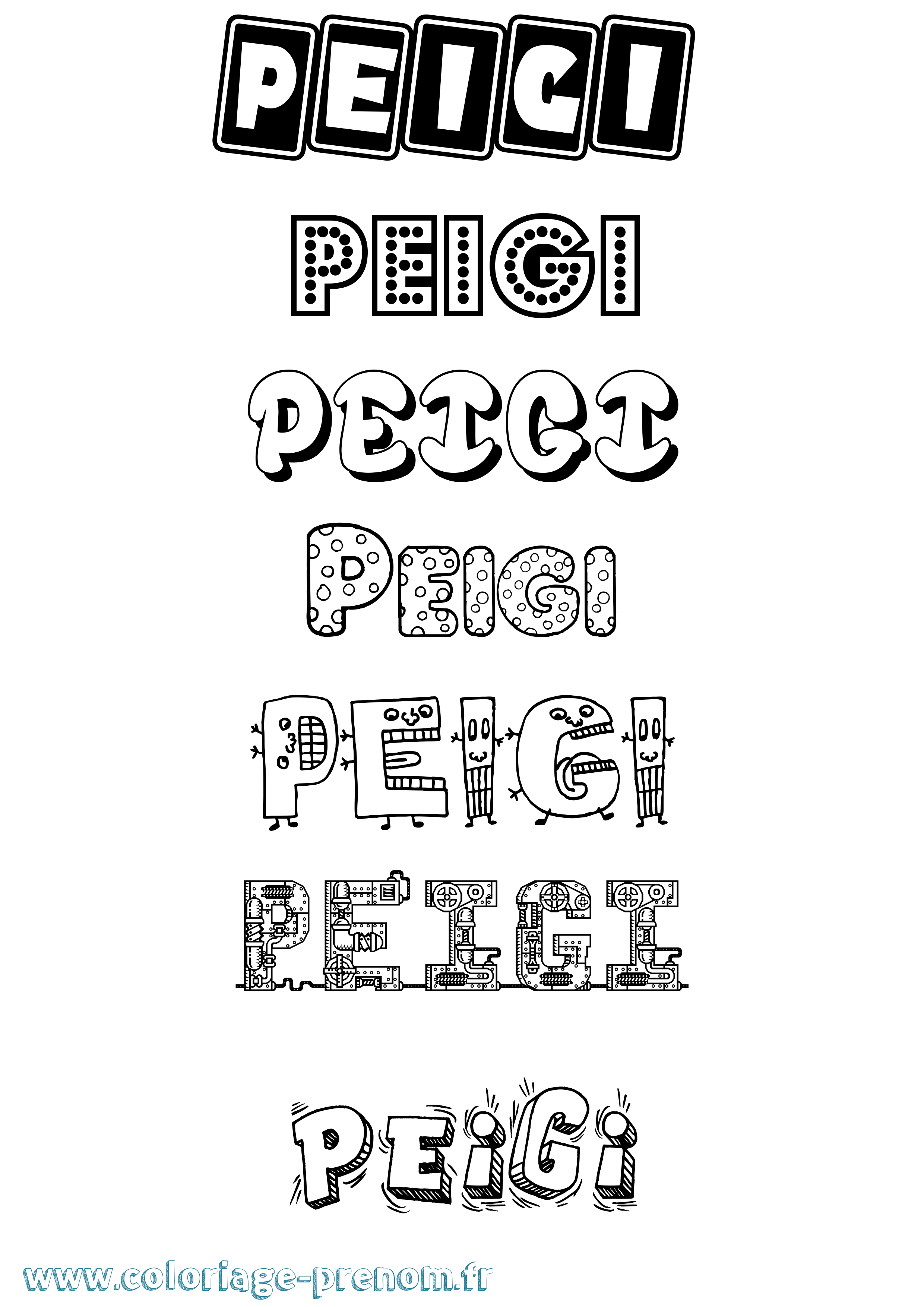 Coloriage Peigi Fun Coloriage prénom Peigi Fun