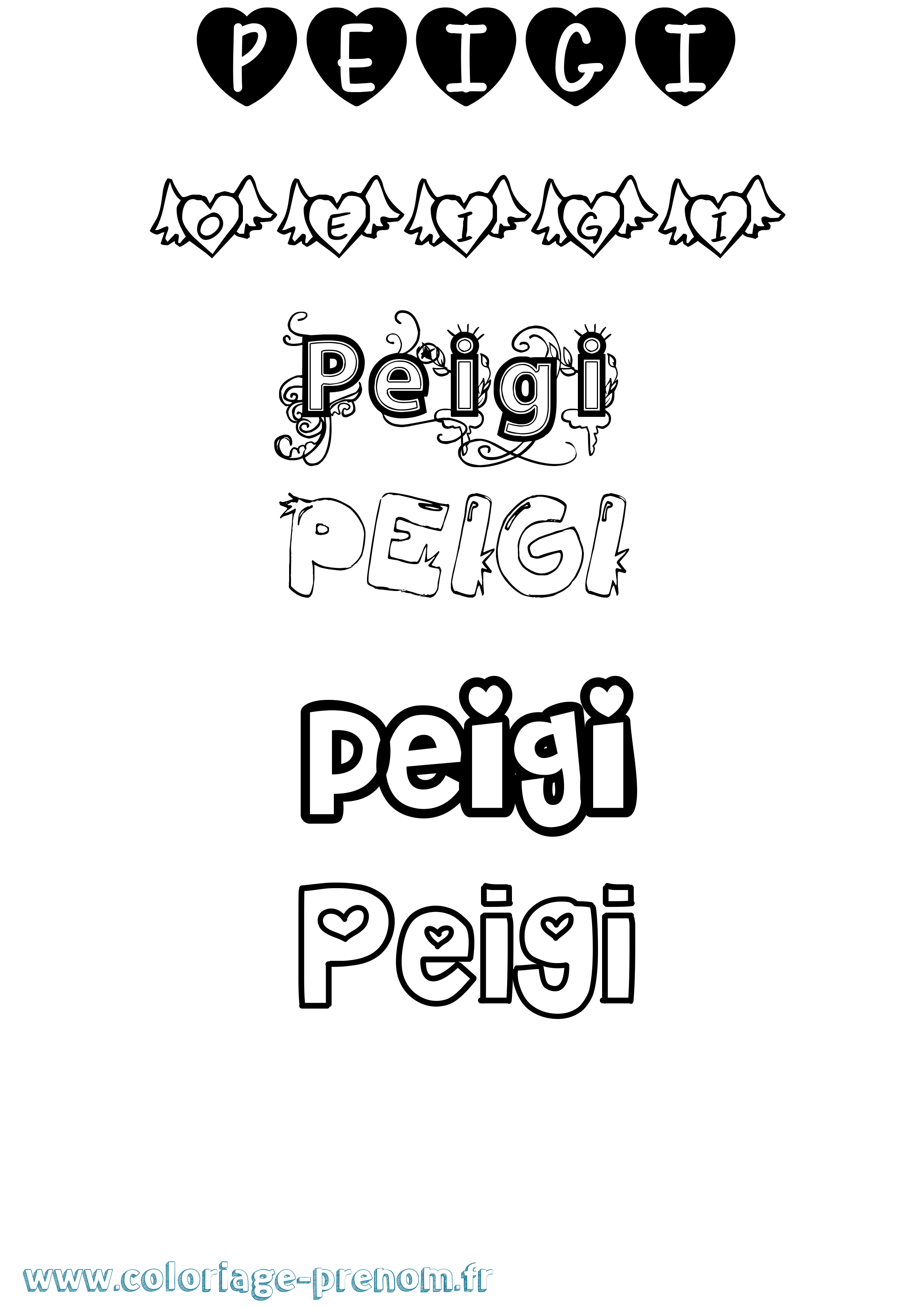 Coloriage Peigi Girly Coloriage prénom Peigi Girly