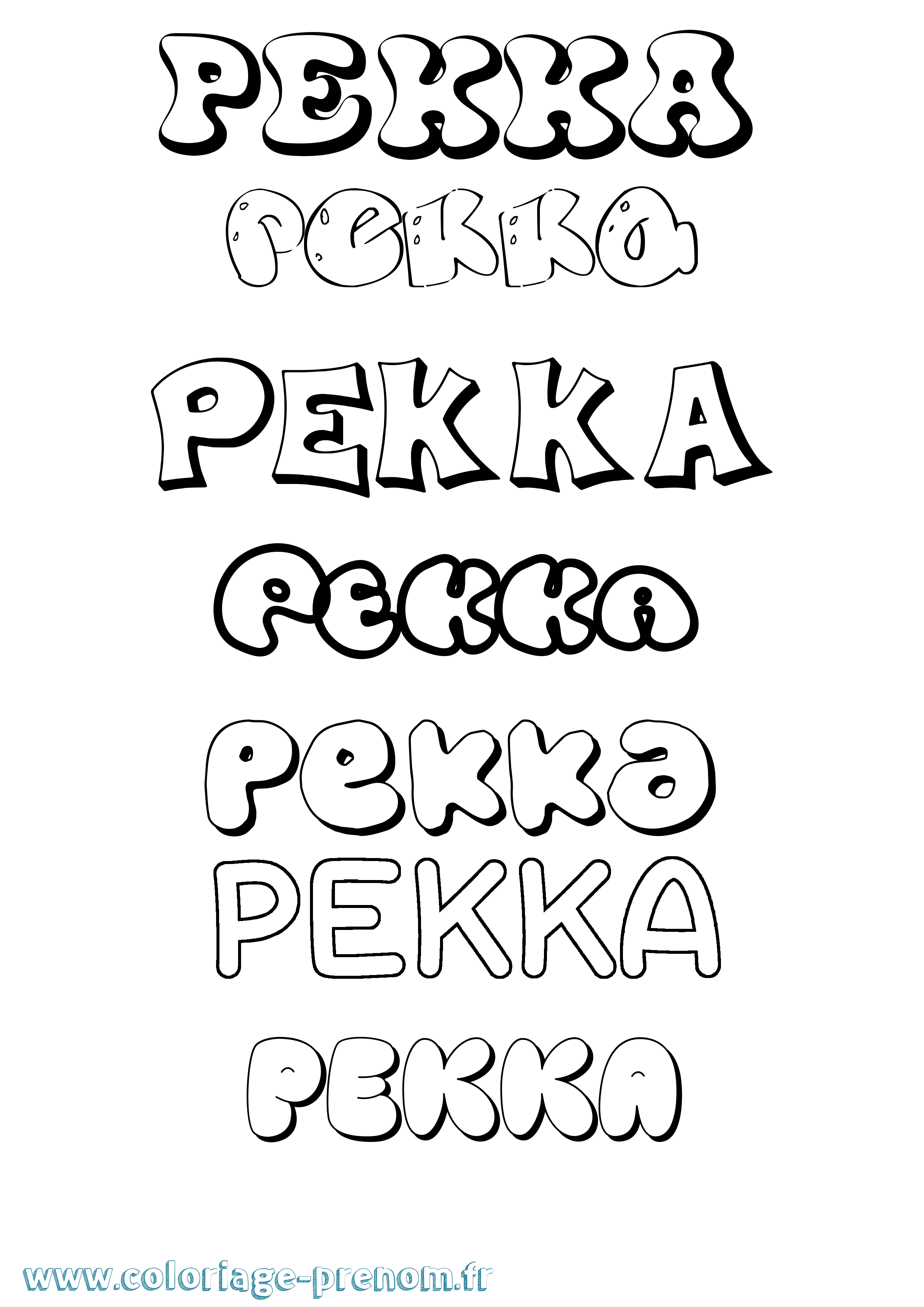Coloriage Pekka Bubble Coloriage prénom Pekka Bubble