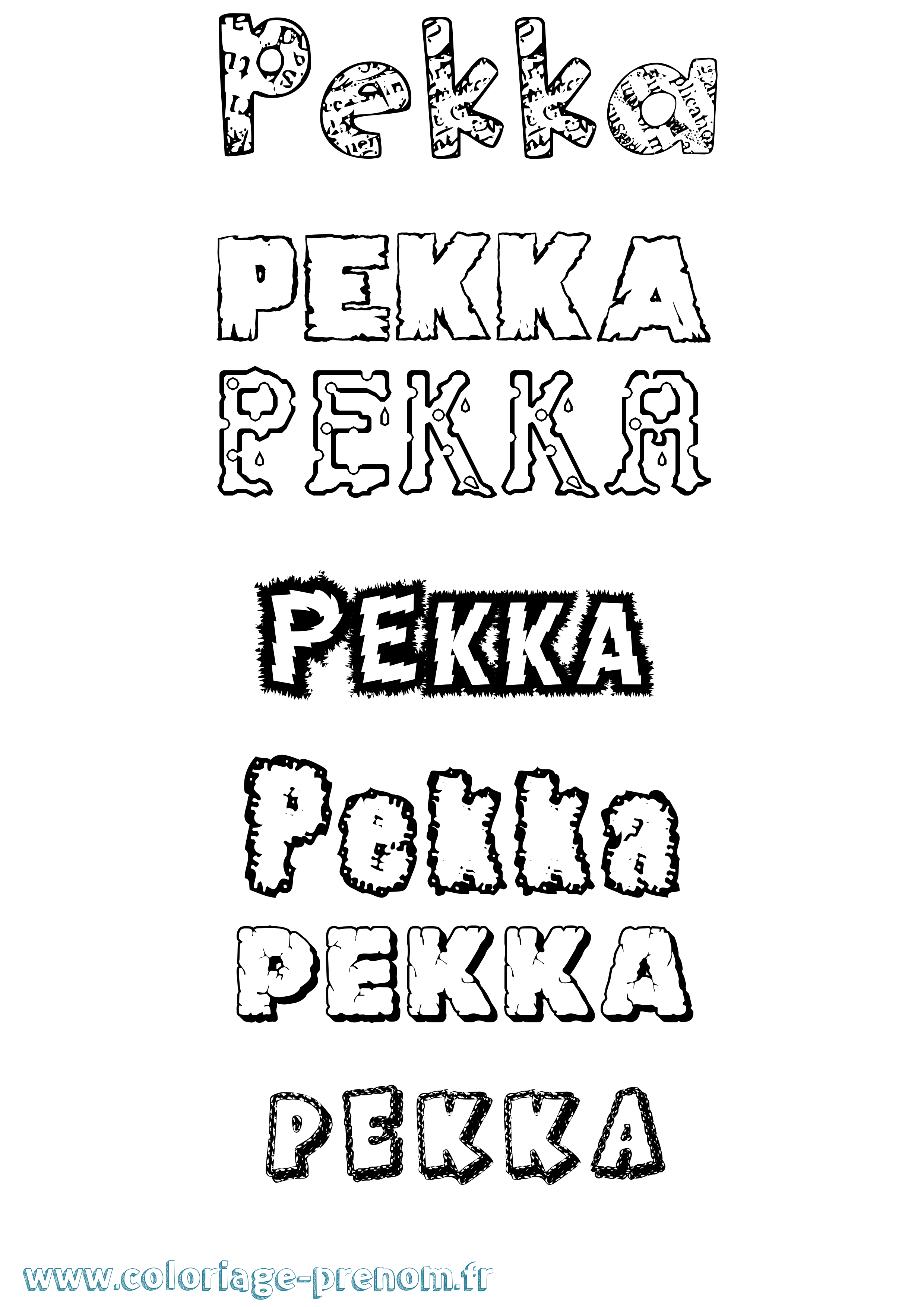 Coloriage Pekka Destructuré Coloriage prénom Pekka Destructuré