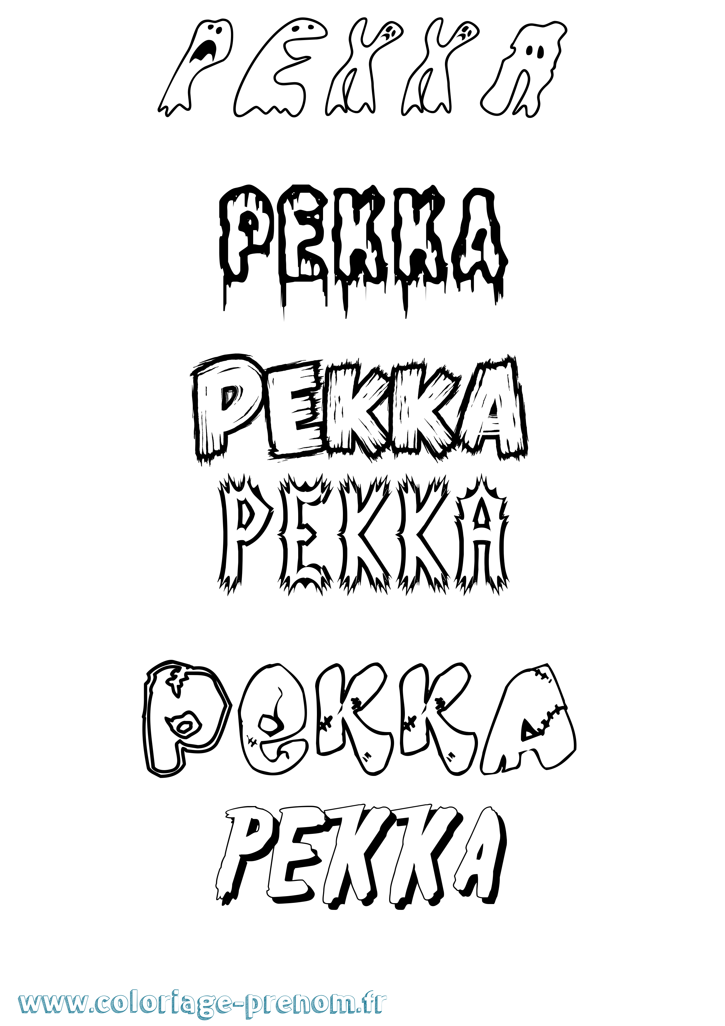 Coloriage Pekka Frisson Coloriage prénom Pekka Frisson