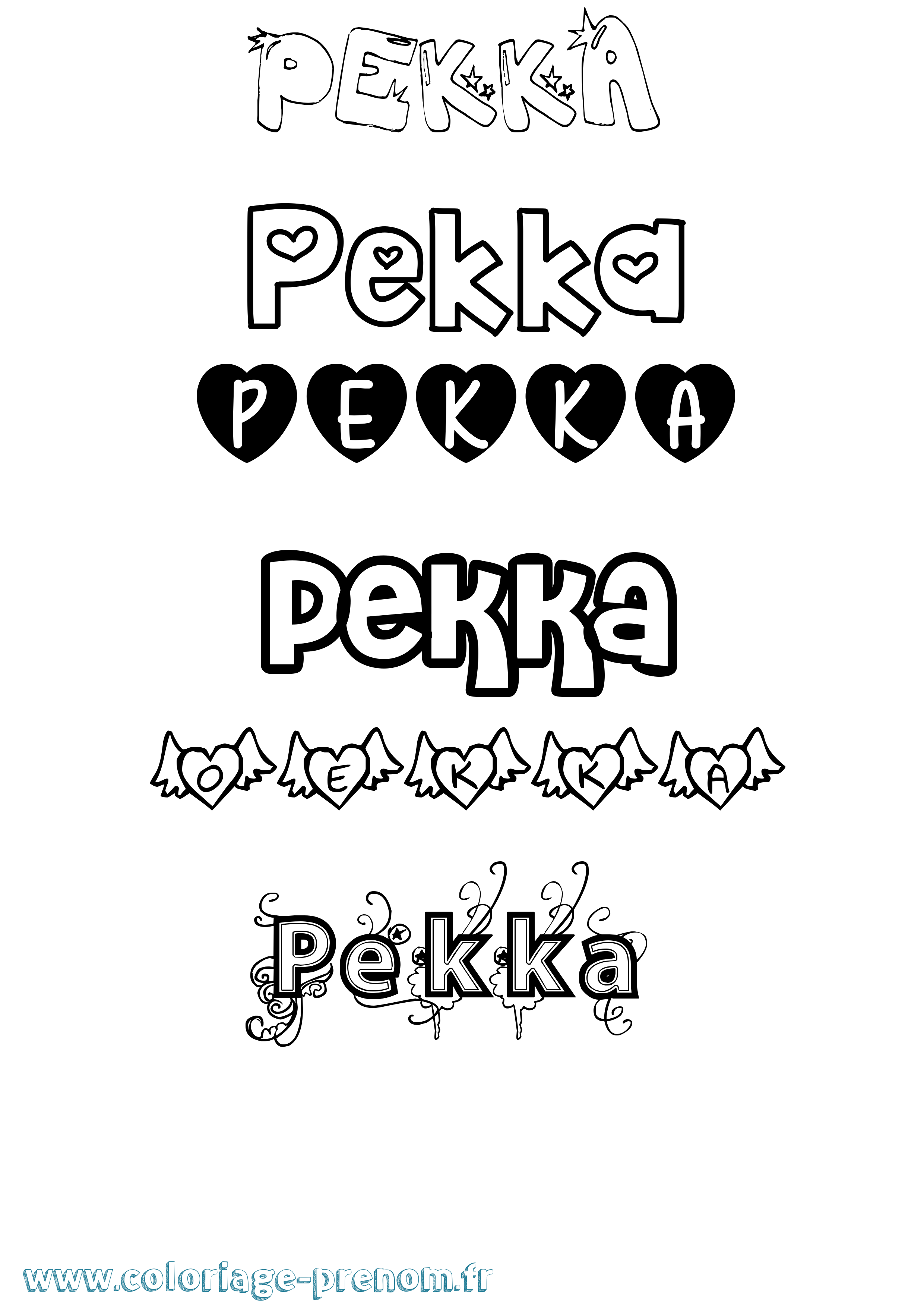 Coloriage Pekka Girly Coloriage prénom Pekka Girly