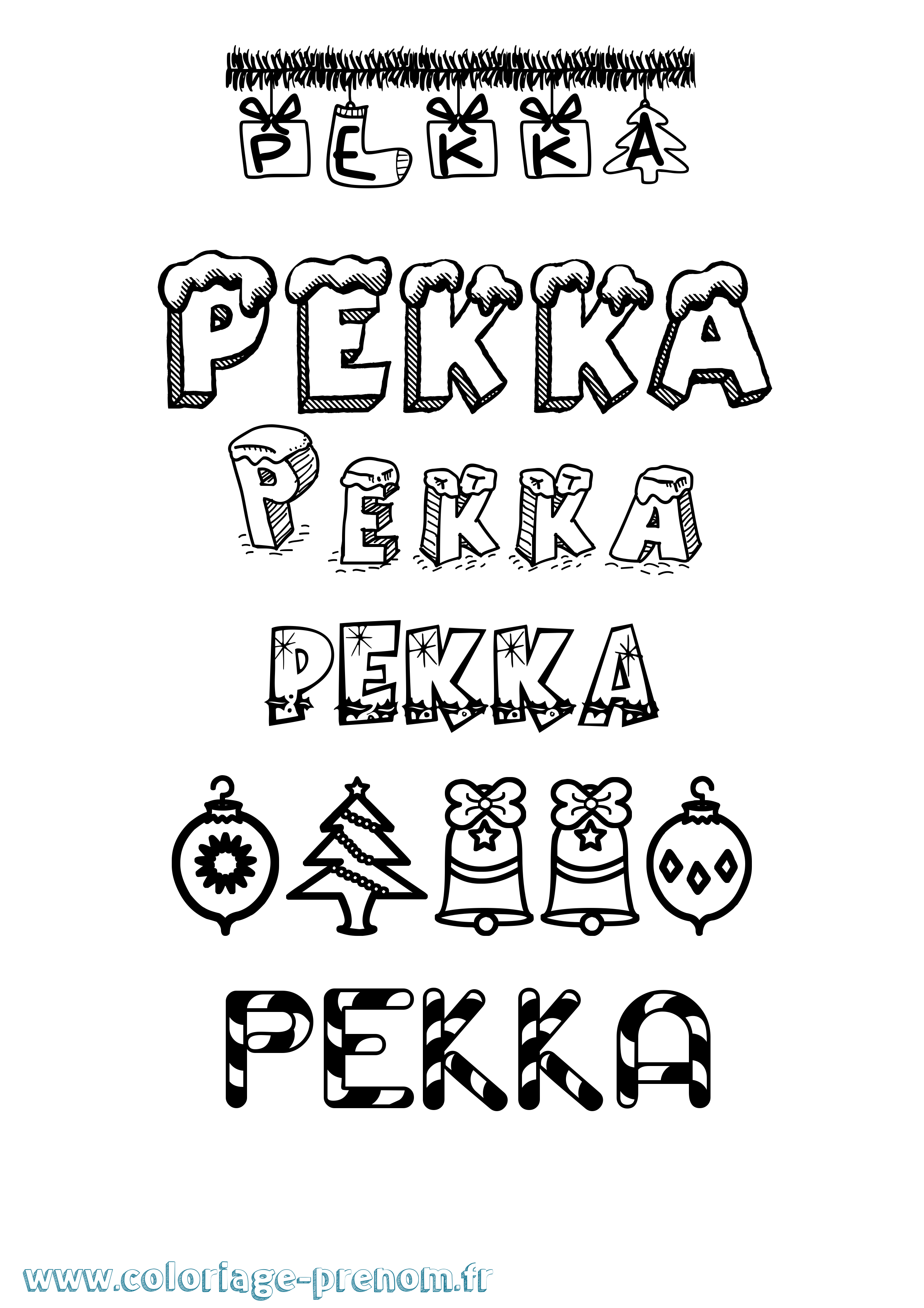 Coloriage Pekka Noël Coloriage prénom Pekka Noël