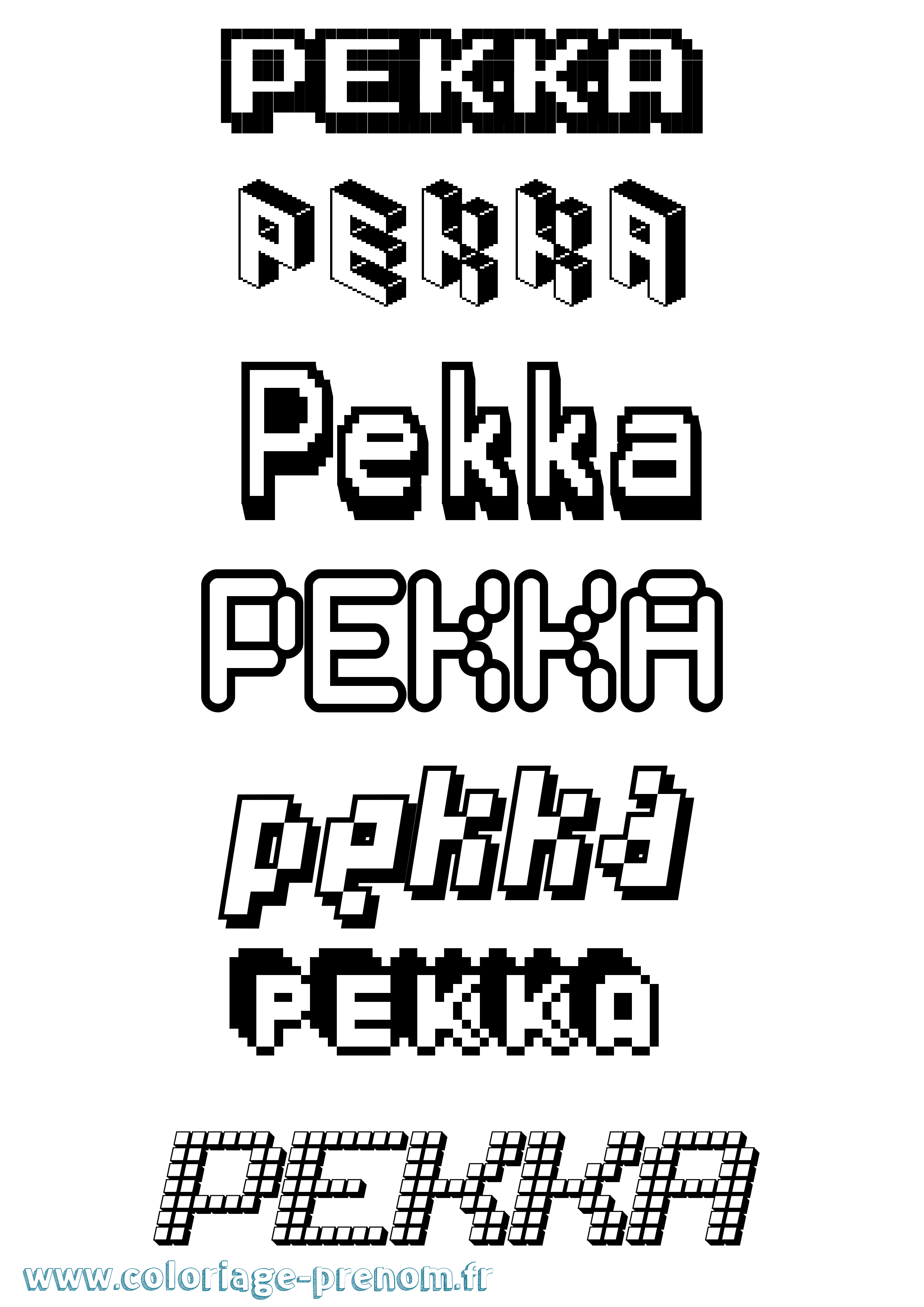 Coloriage Pekka Pixel Coloriage prénom Pekka Pixel