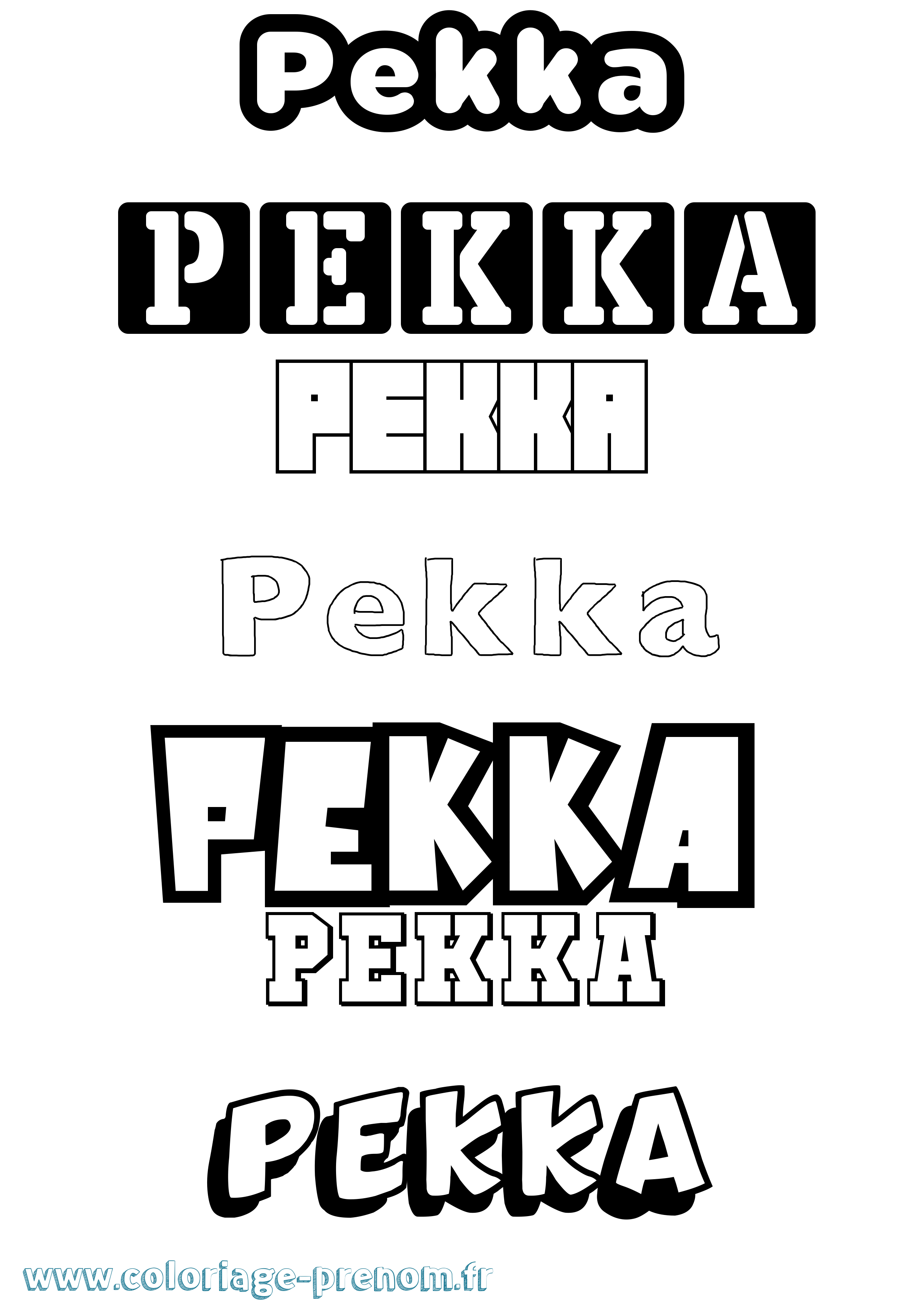 Coloriage Pekka Simple Coloriage prénom Pekka Simple