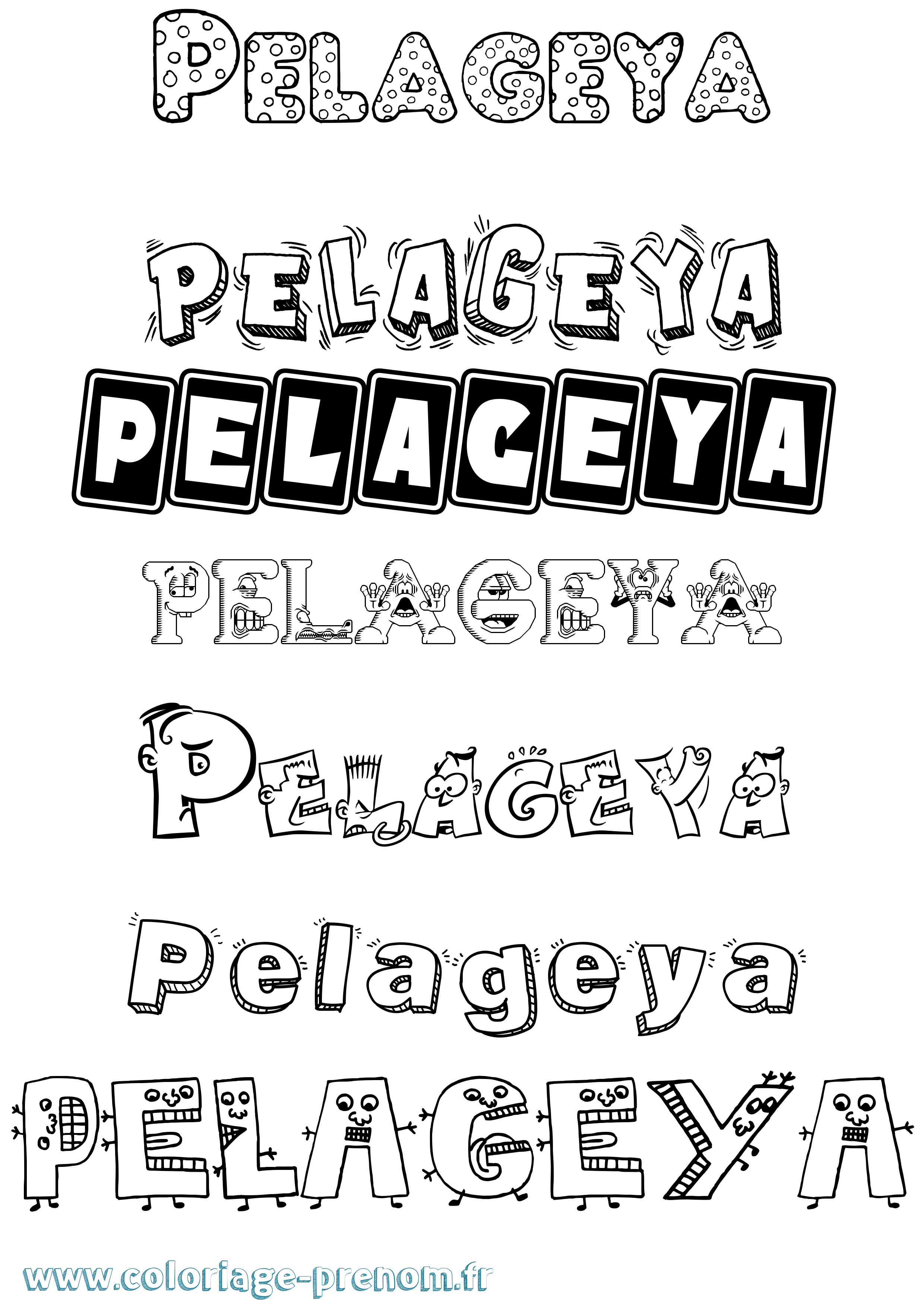 Coloriage Pelageya Fun Coloriage prénom Pelageya Fun