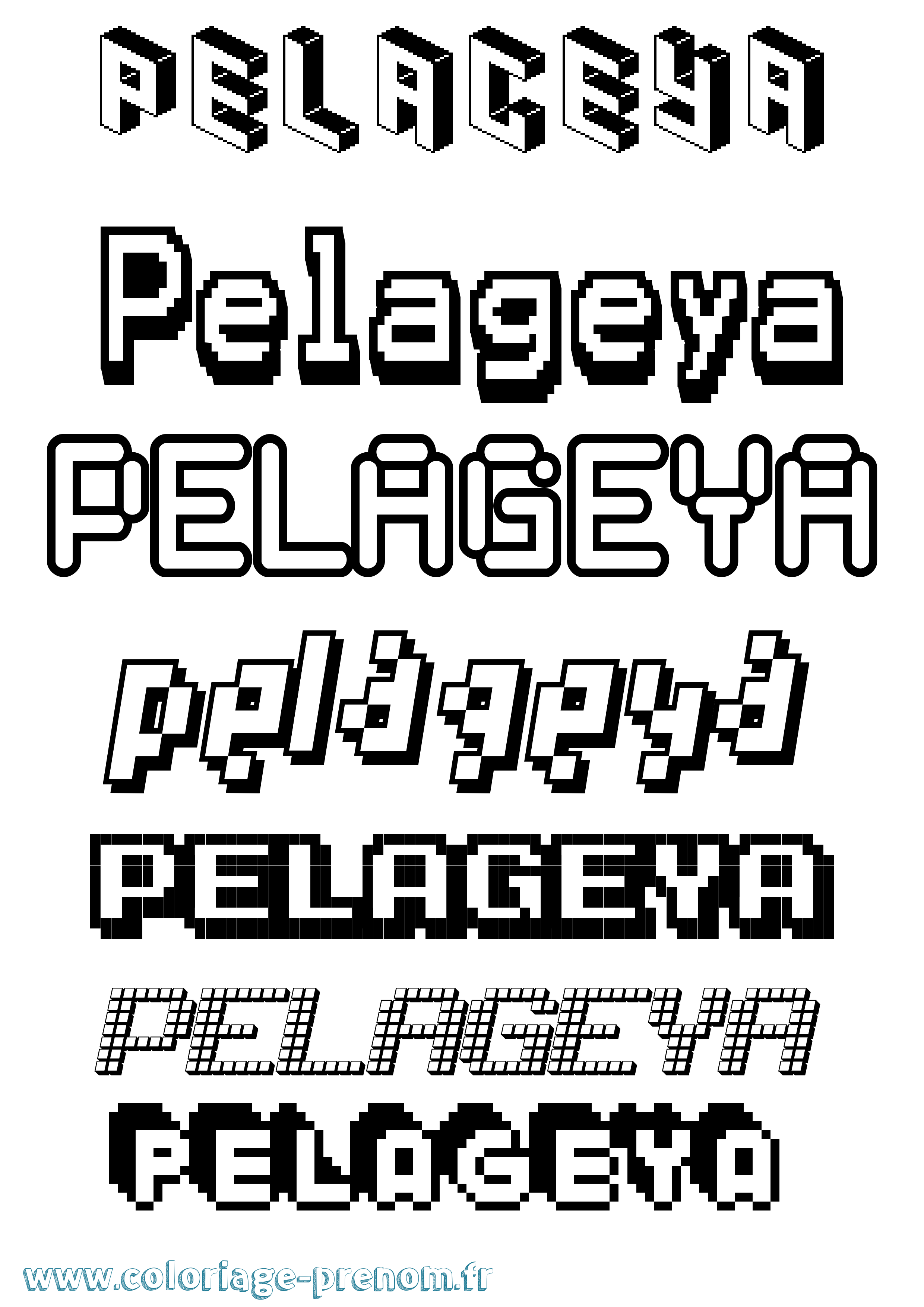 Coloriage Pelageya Pixel Coloriage prénom Pelageya Pixel
