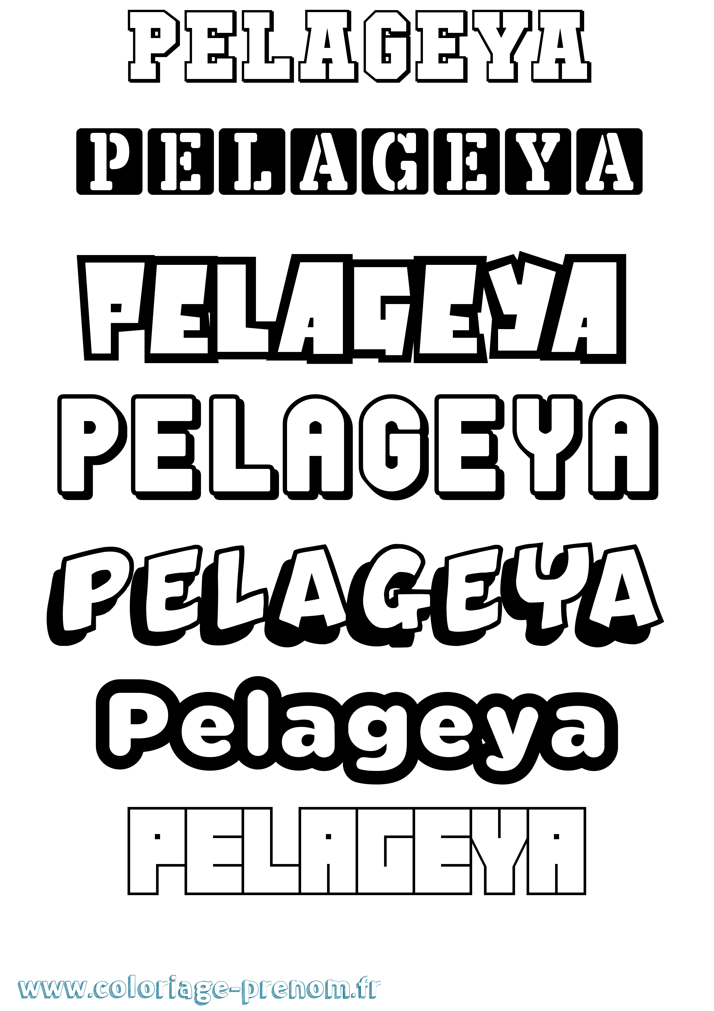 Coloriage Pelageya Simple Coloriage prénom Pelageya Simple