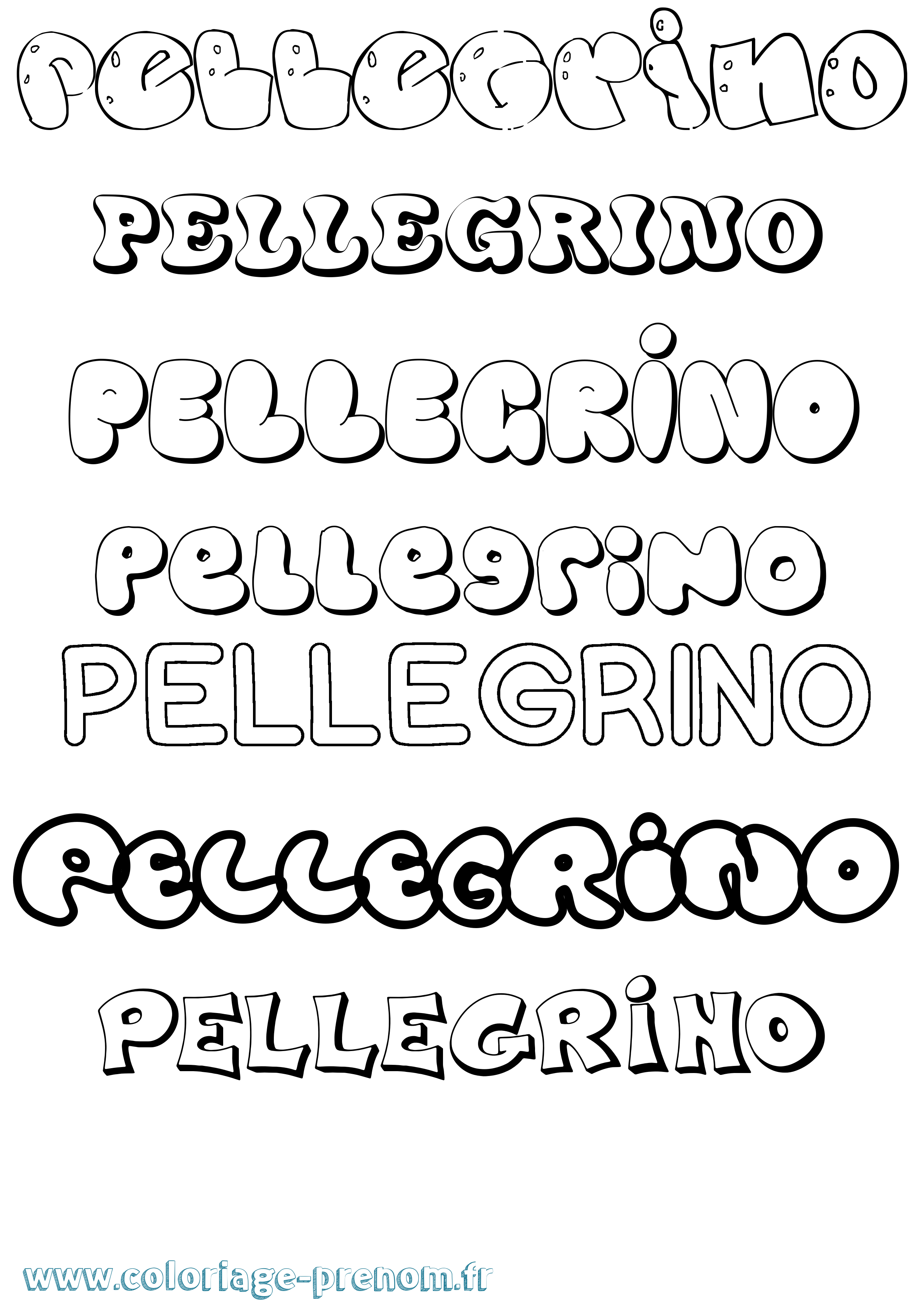 Coloriage Pellegrino Bubble Coloriage prénom Pellegrino Bubble
