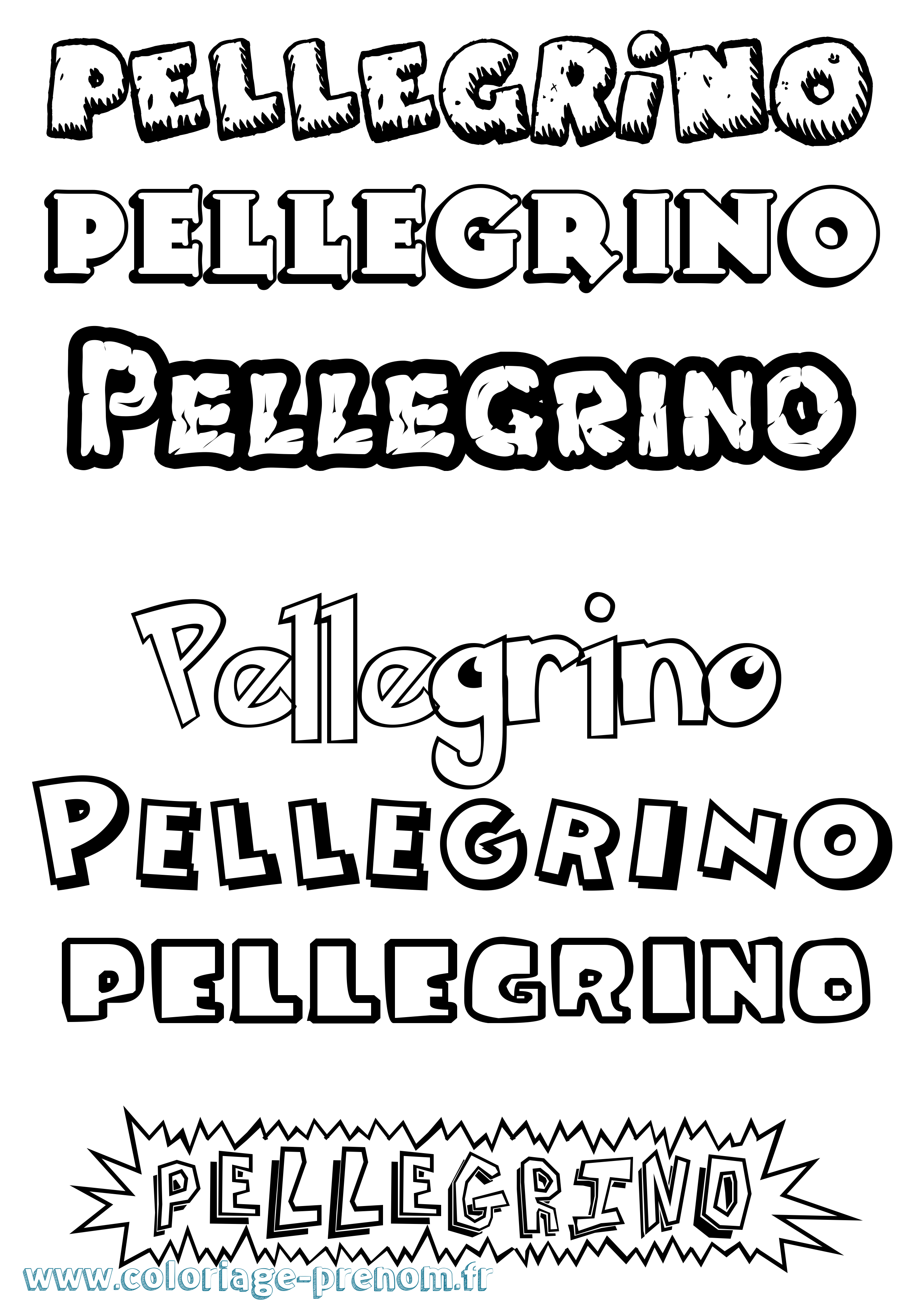 Coloriage Pellegrino Dessin Animé Coloriage prénom Pellegrino Dessin Animé