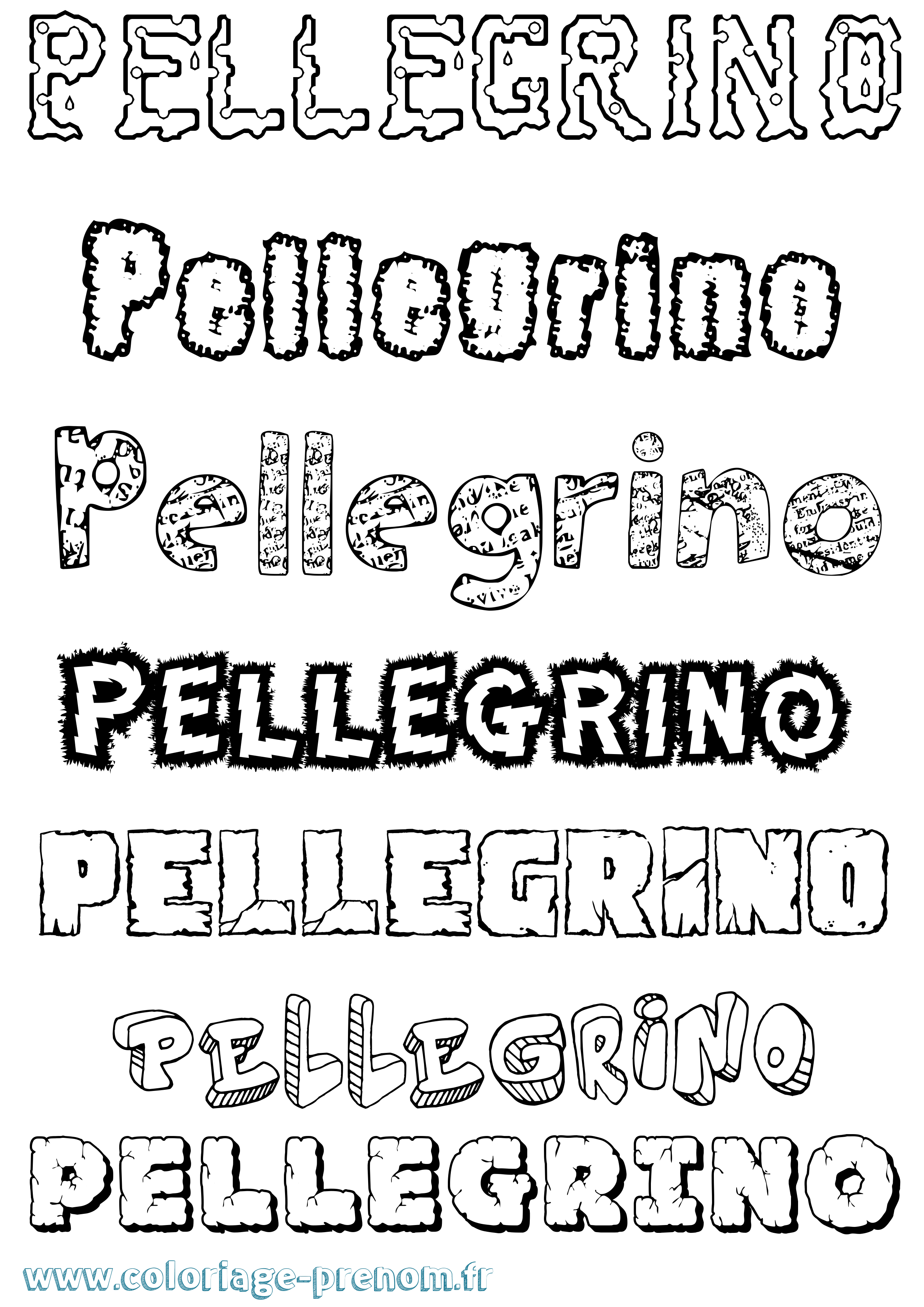 Coloriage Pellegrino Destructuré Coloriage prénom Pellegrino Destructuré