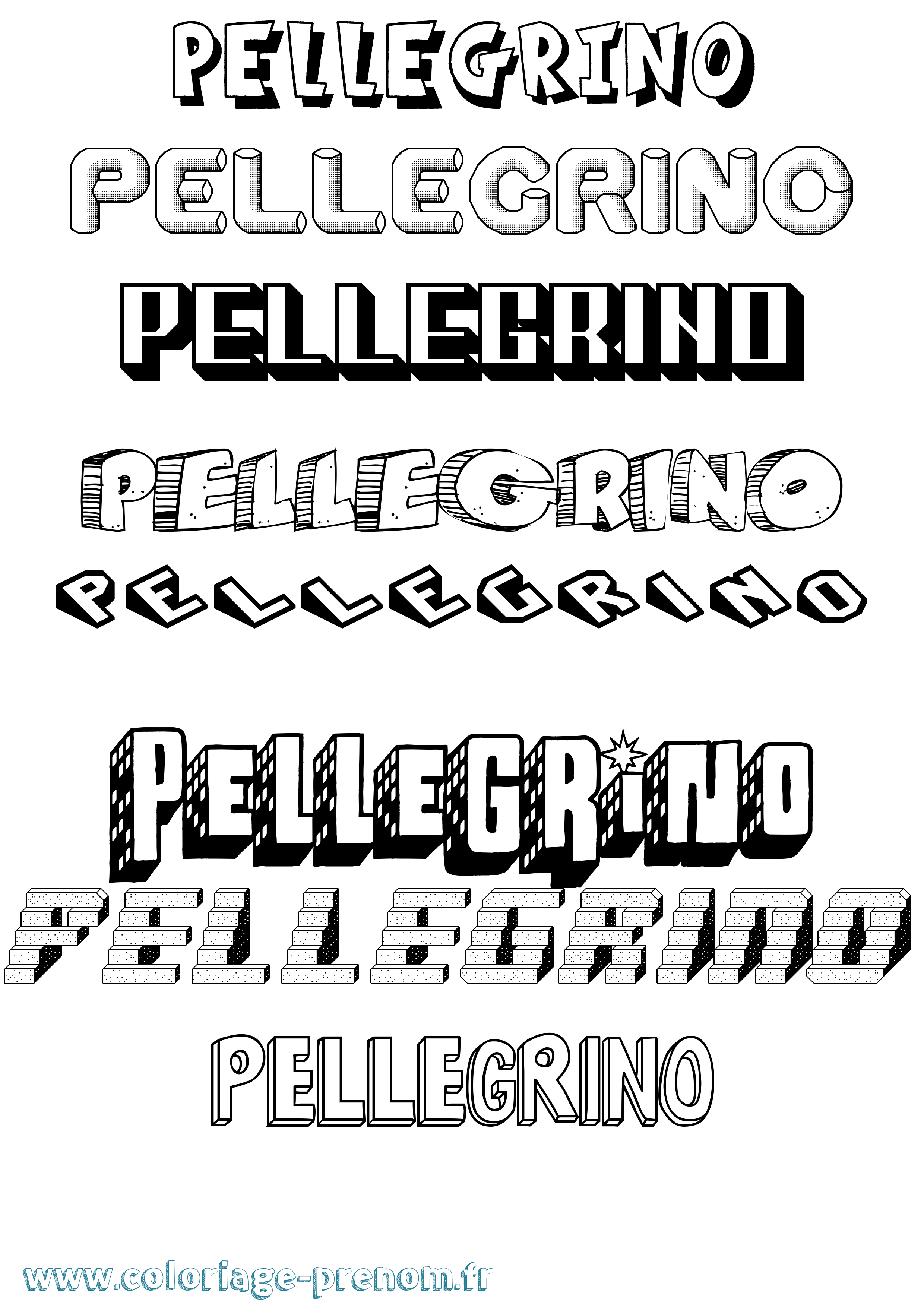 Coloriage Pellegrino Effet 3D Coloriage prénom Pellegrino Effet 3D