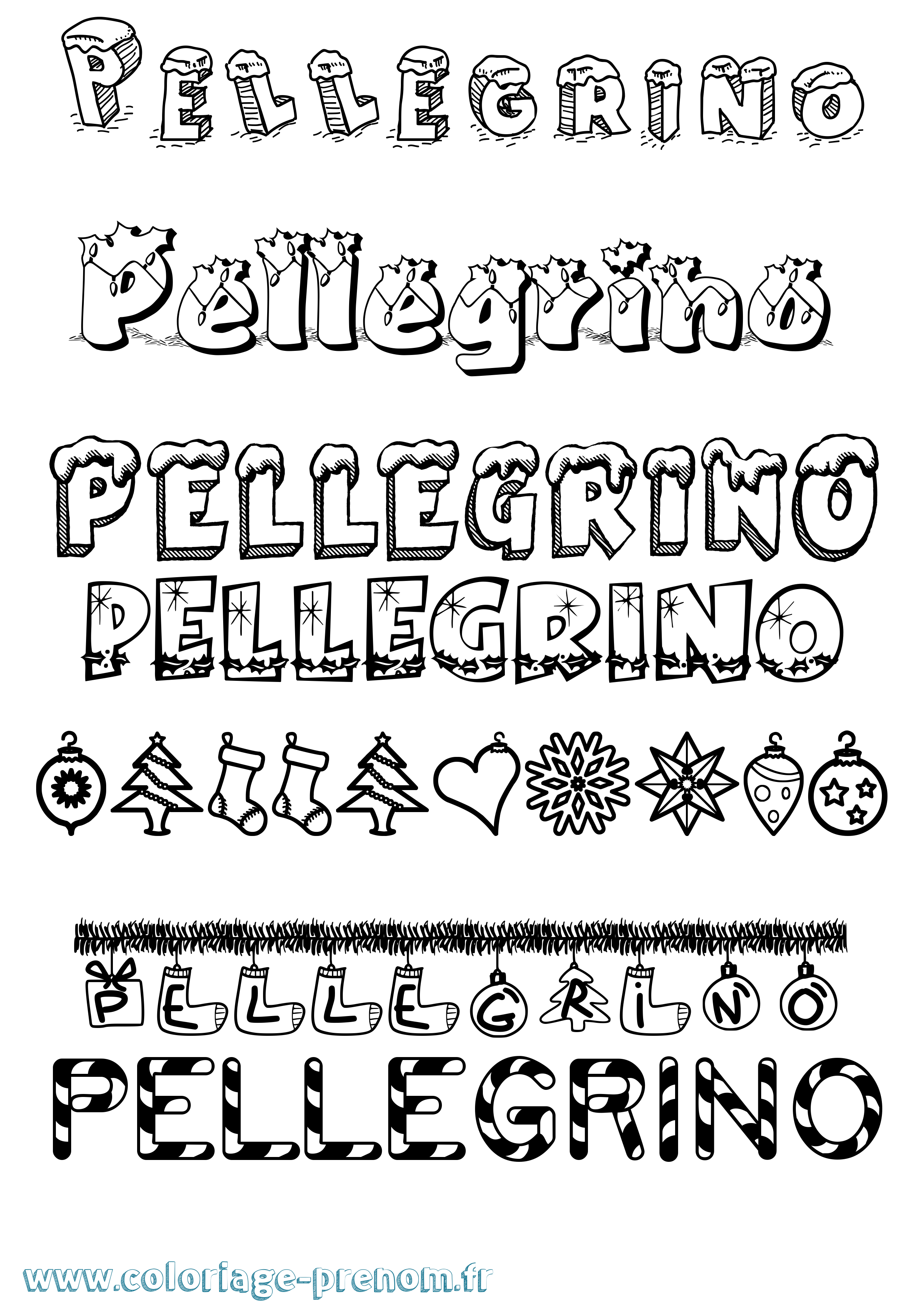 Coloriage Pellegrino Noël Coloriage prénom Pellegrino Noël