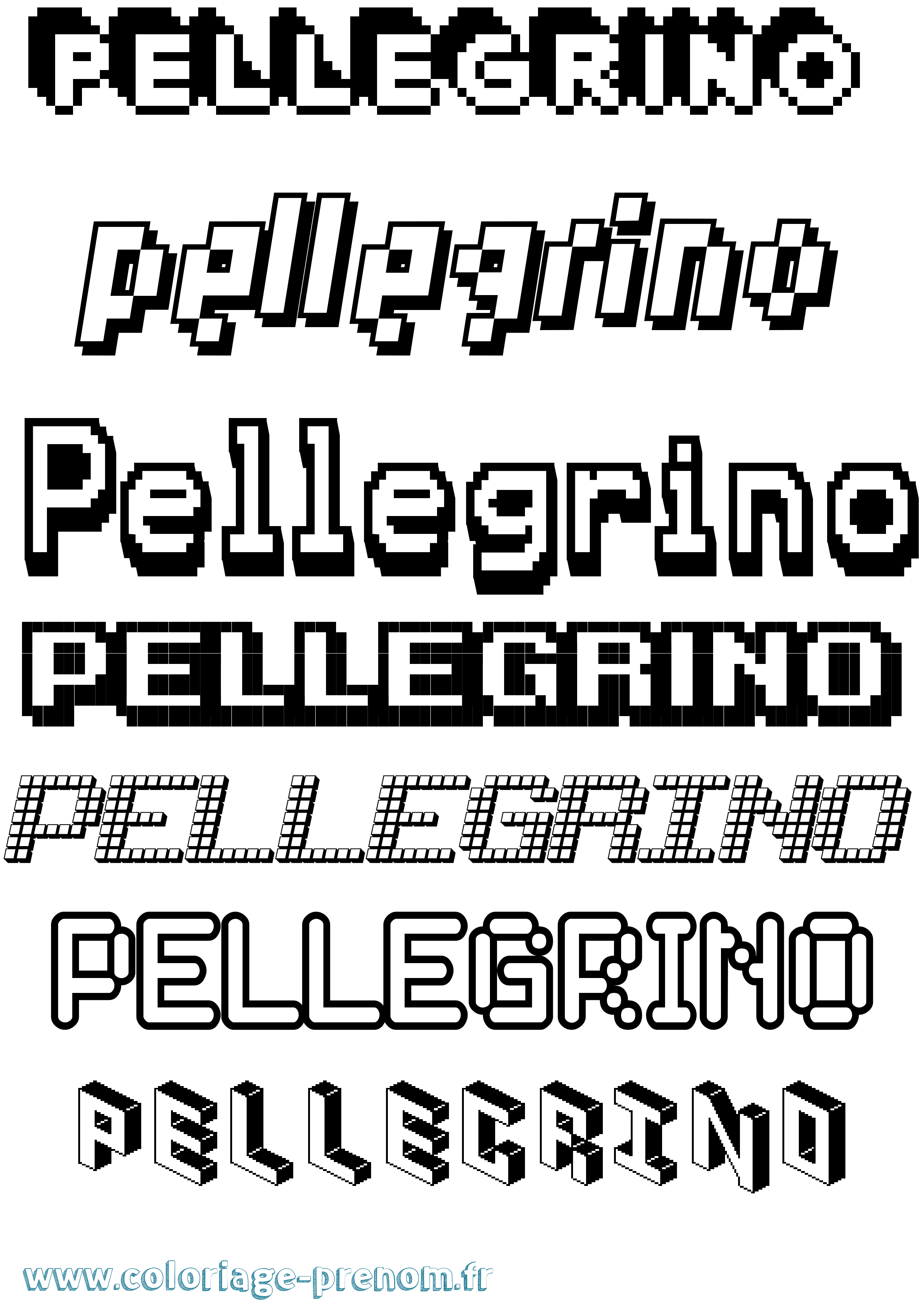 Coloriage Pellegrino Pixel Coloriage prénom Pellegrino Pixel