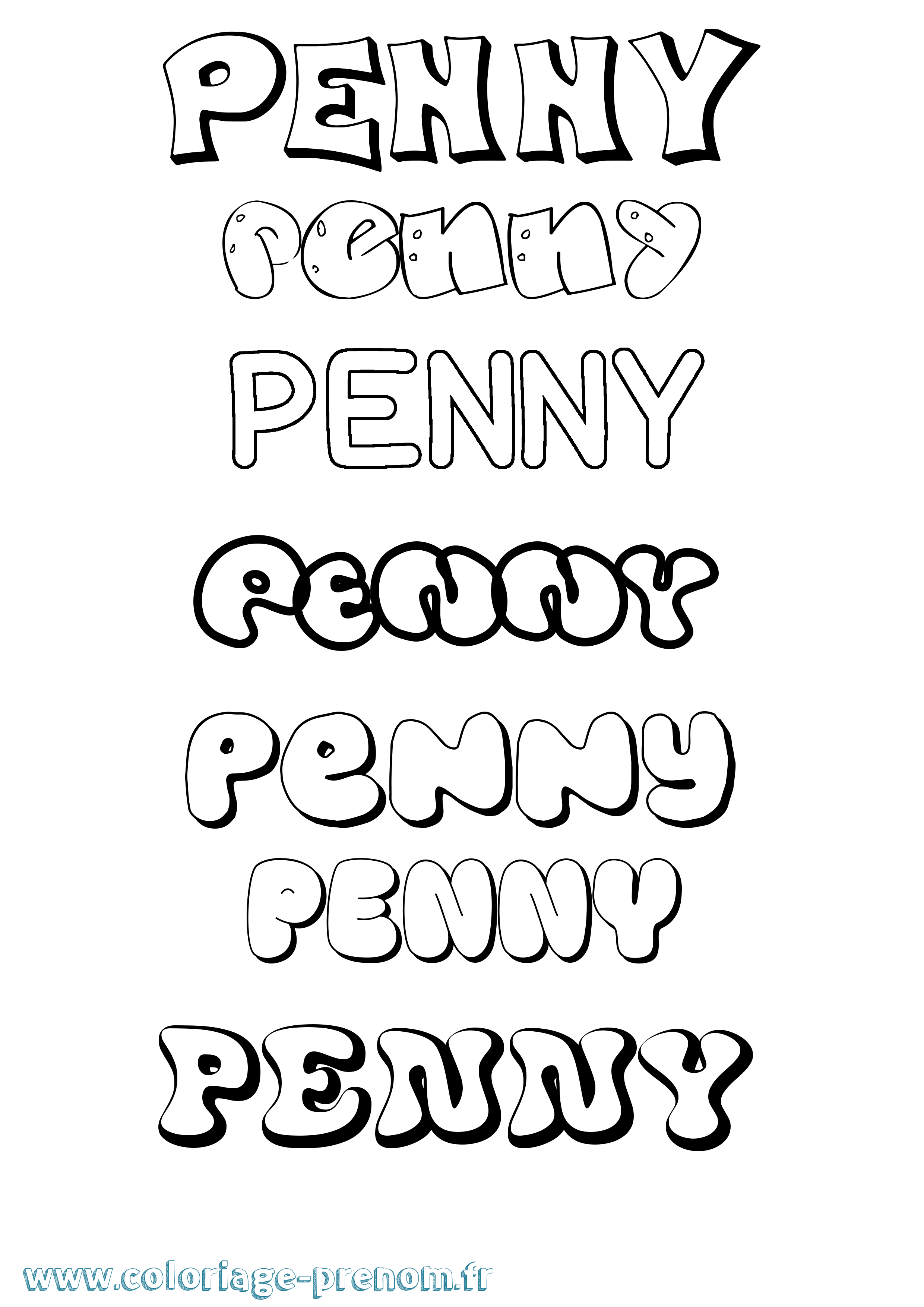 Coloriage Penny Bubble Coloriage prénom Penny Bubble