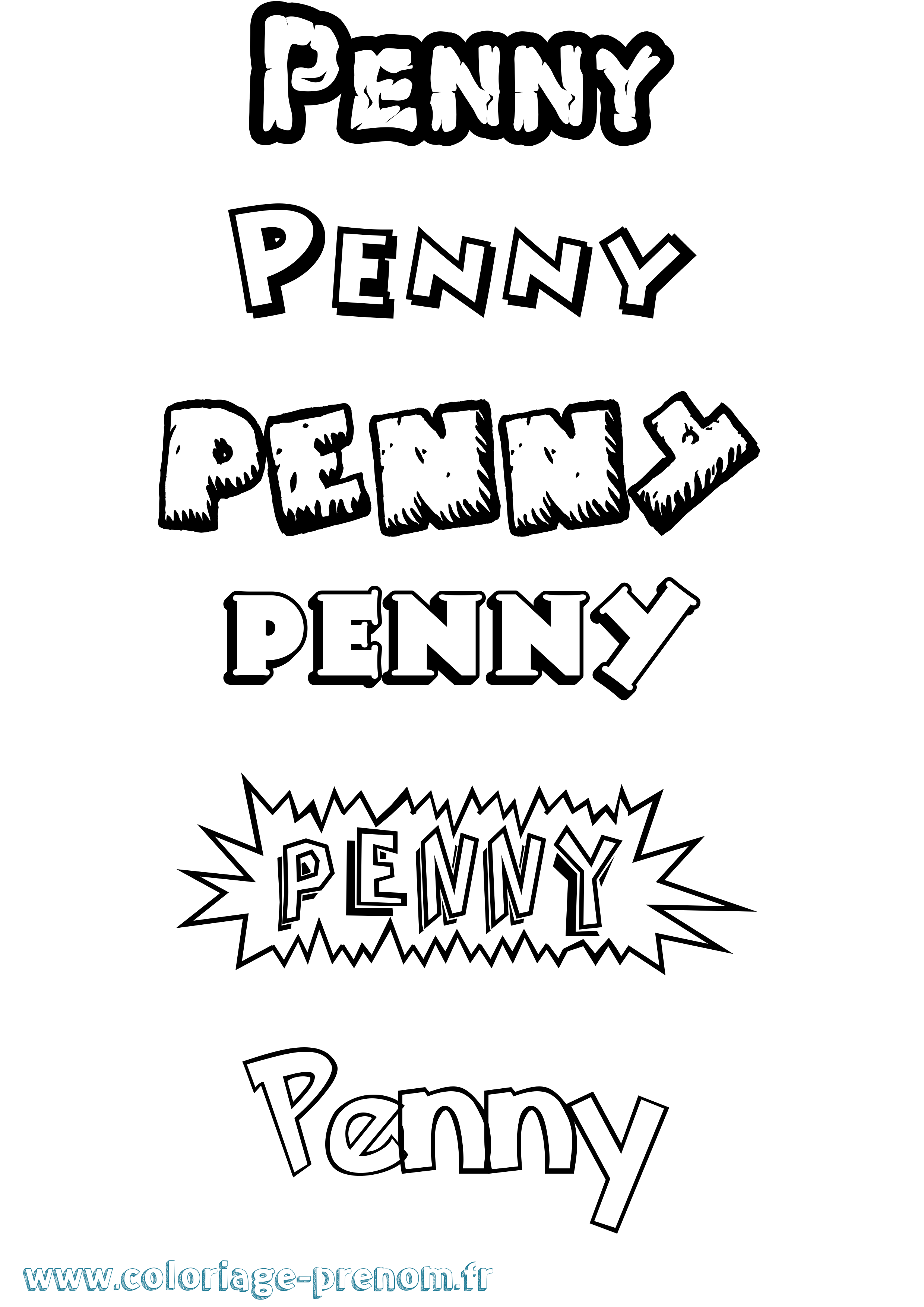 Coloriage Penny Dessin Animé Coloriage prénom Penny Dessin Animé