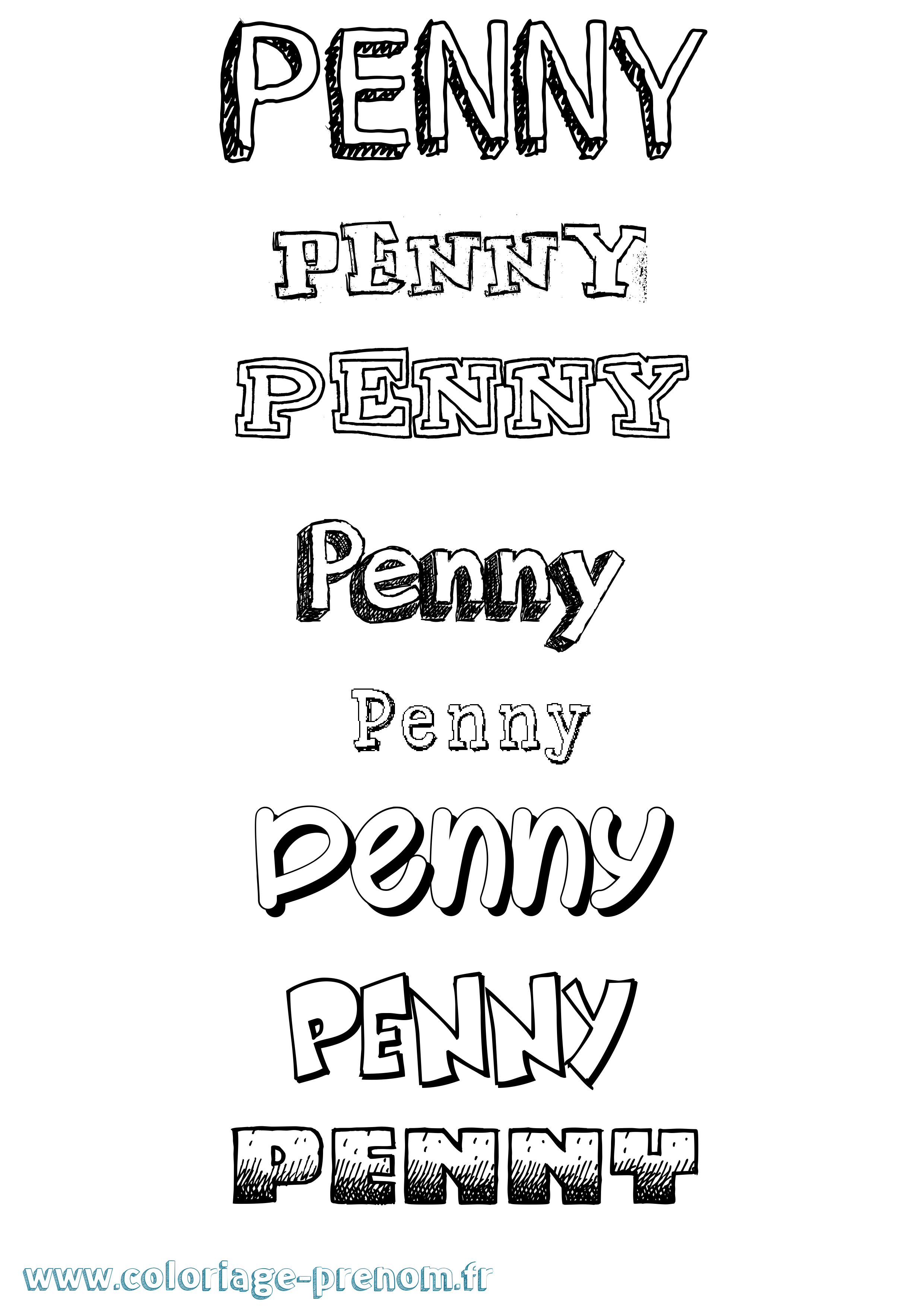 Coloriage Penny Dessiné Coloriage prénom Penny Dessiné
