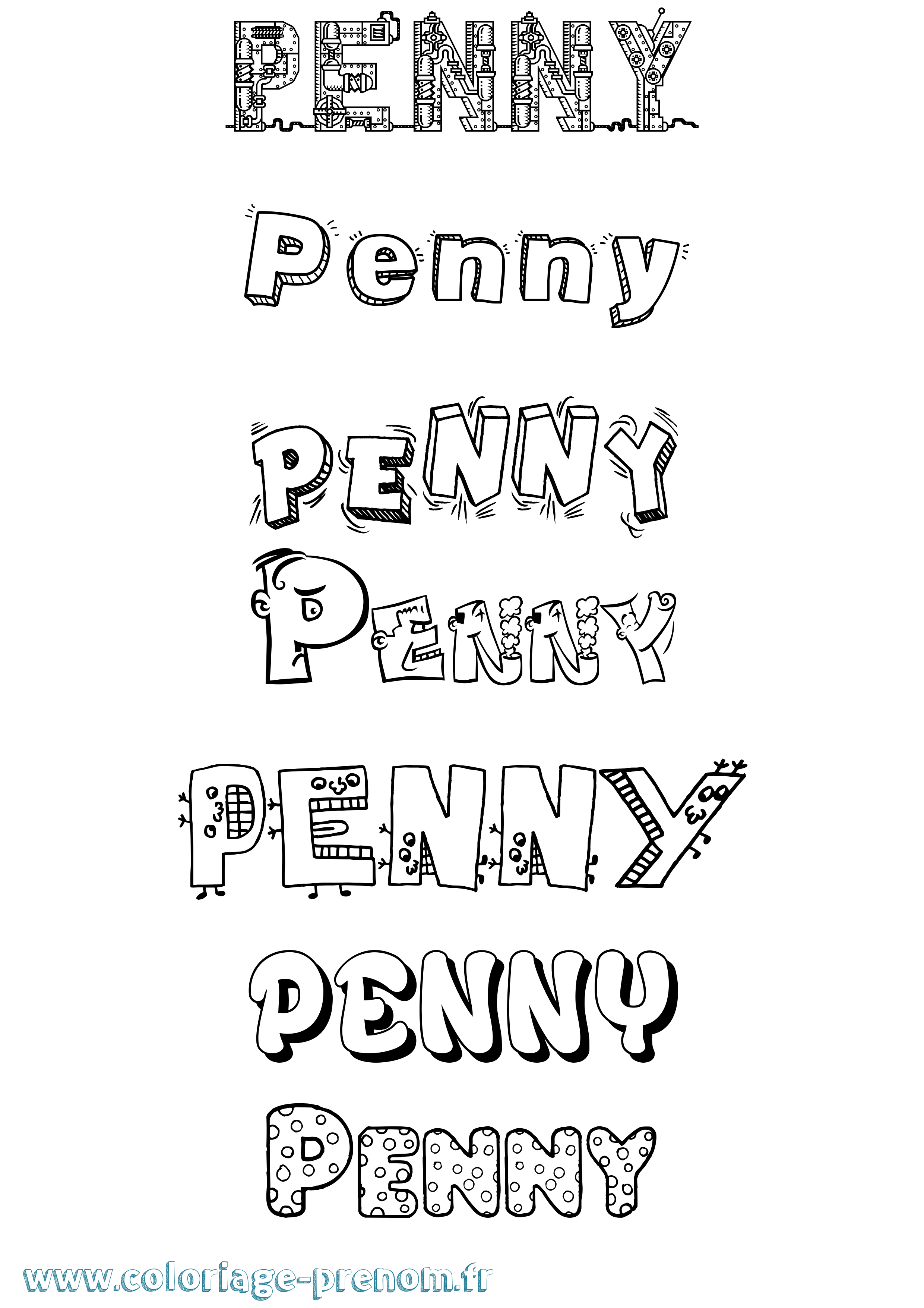 Coloriage Penny Fun Coloriage prénom Penny Fun