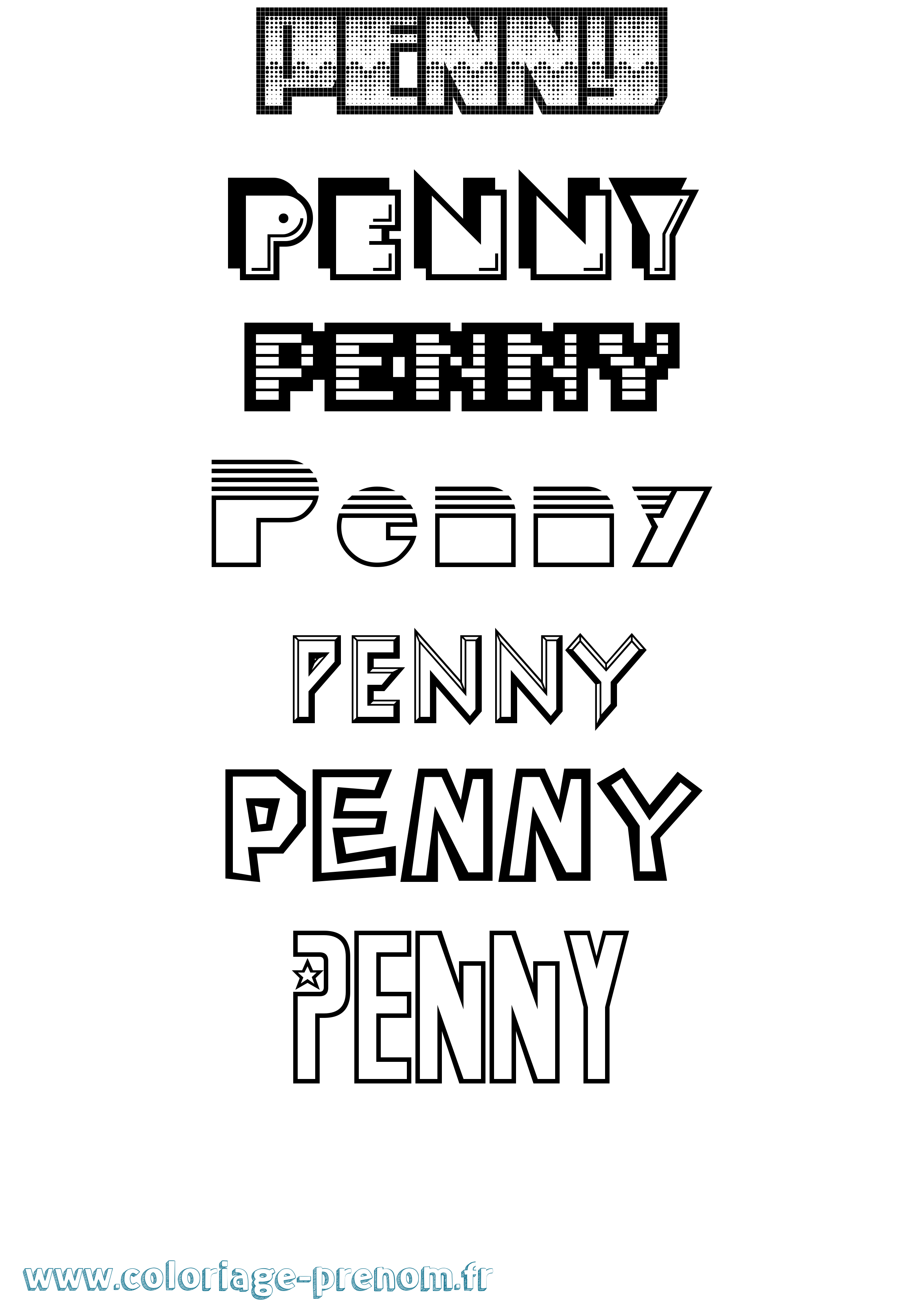 Coloriage Penny Jeux Vidéos Coloriage prénom Penny Jeux Vidéos