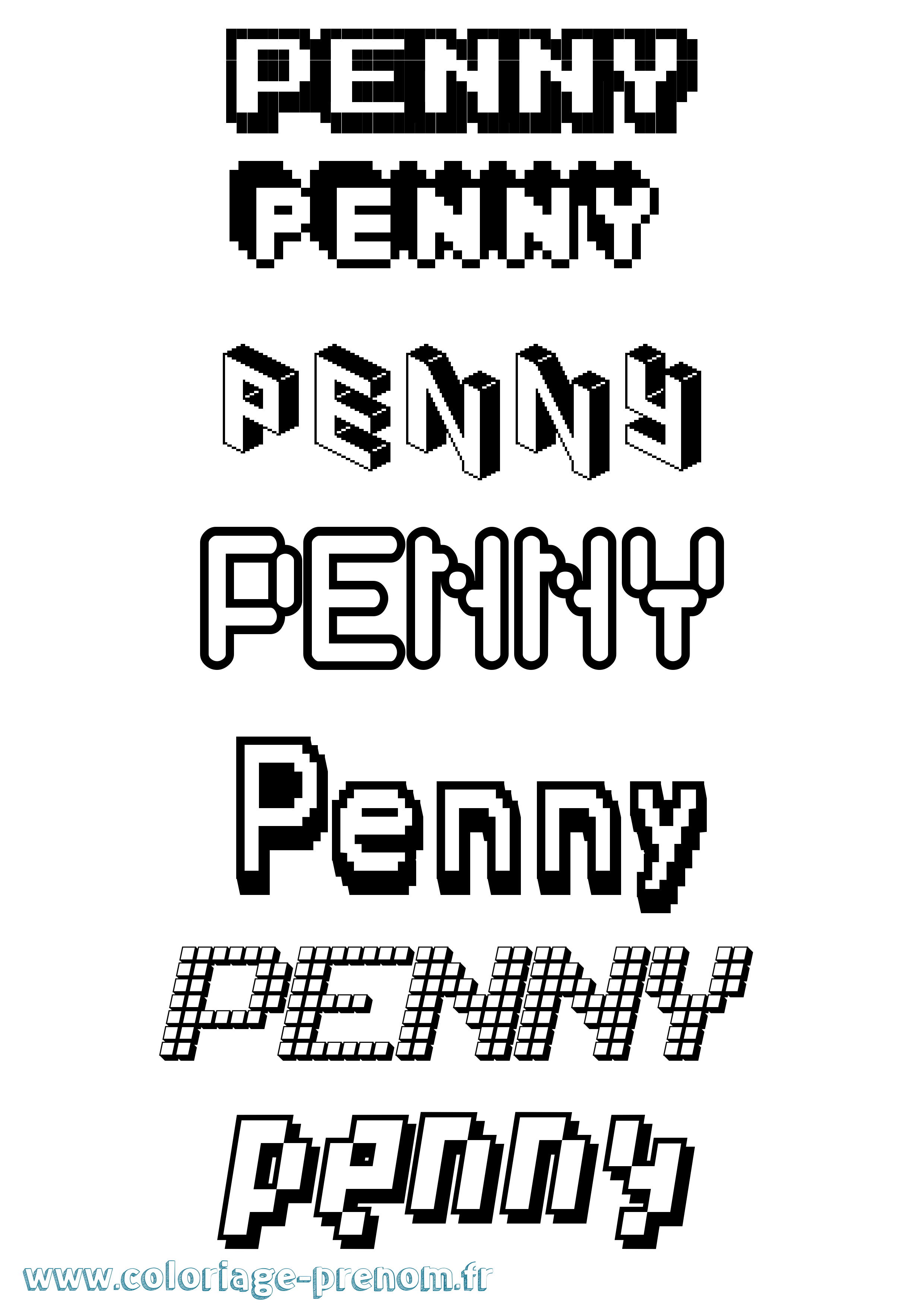 Coloriage Penny Pixel Coloriage prénom Penny Pixel