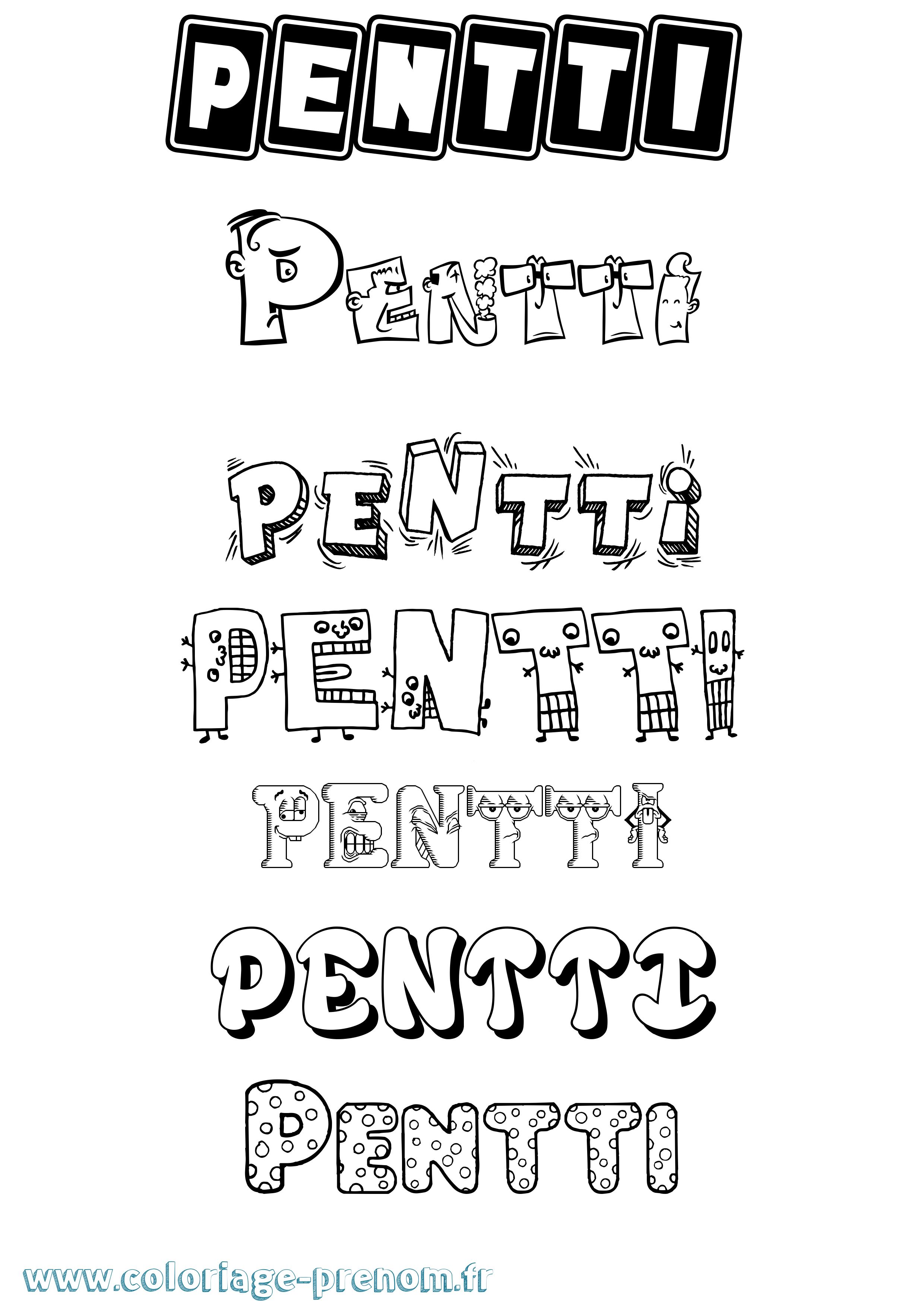 Coloriage Pentti Fun Coloriage prénom Pentti Fun