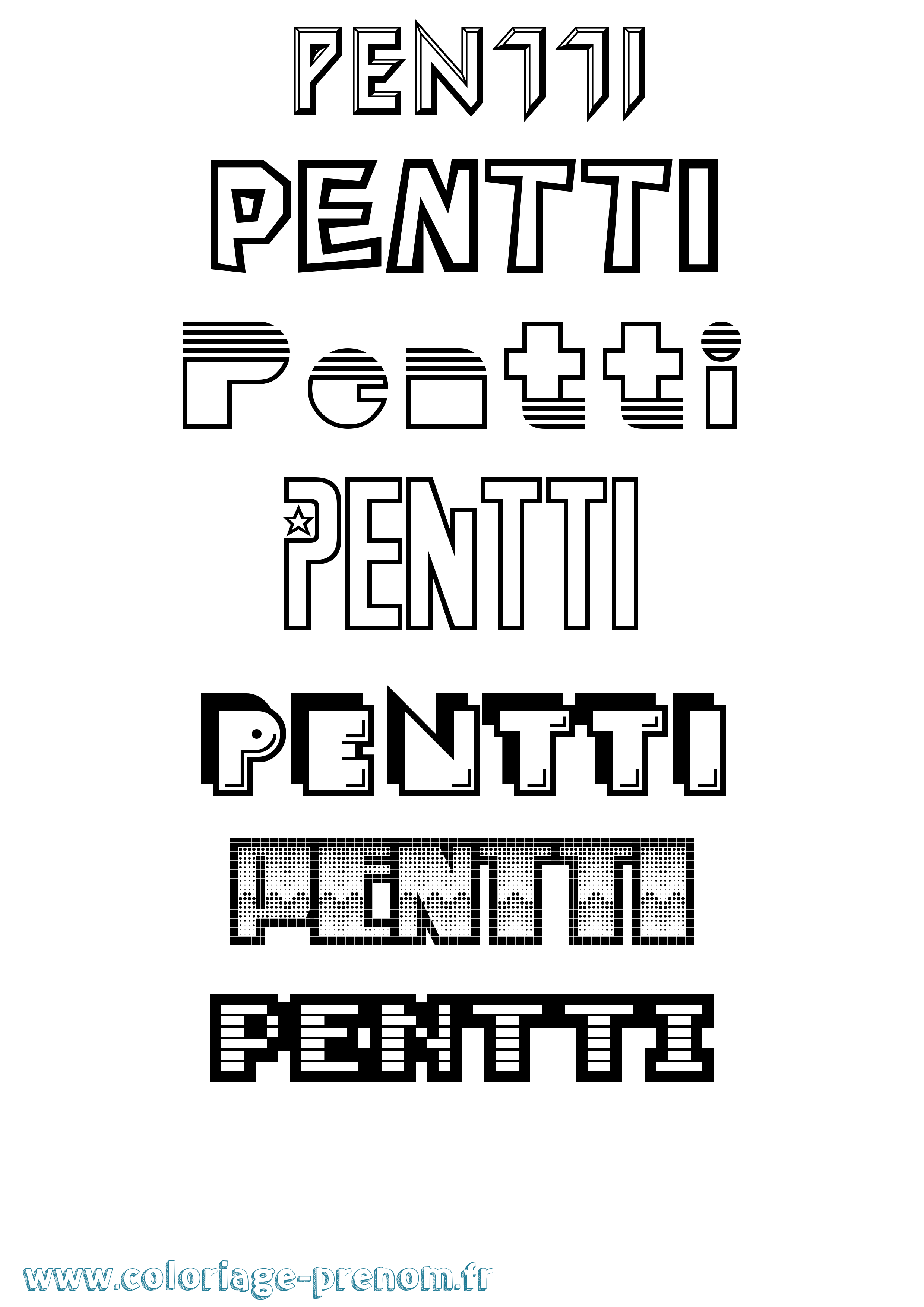 Coloriage Pentti Jeux Vidéos Coloriage prénom Pentti Jeux Vidéos