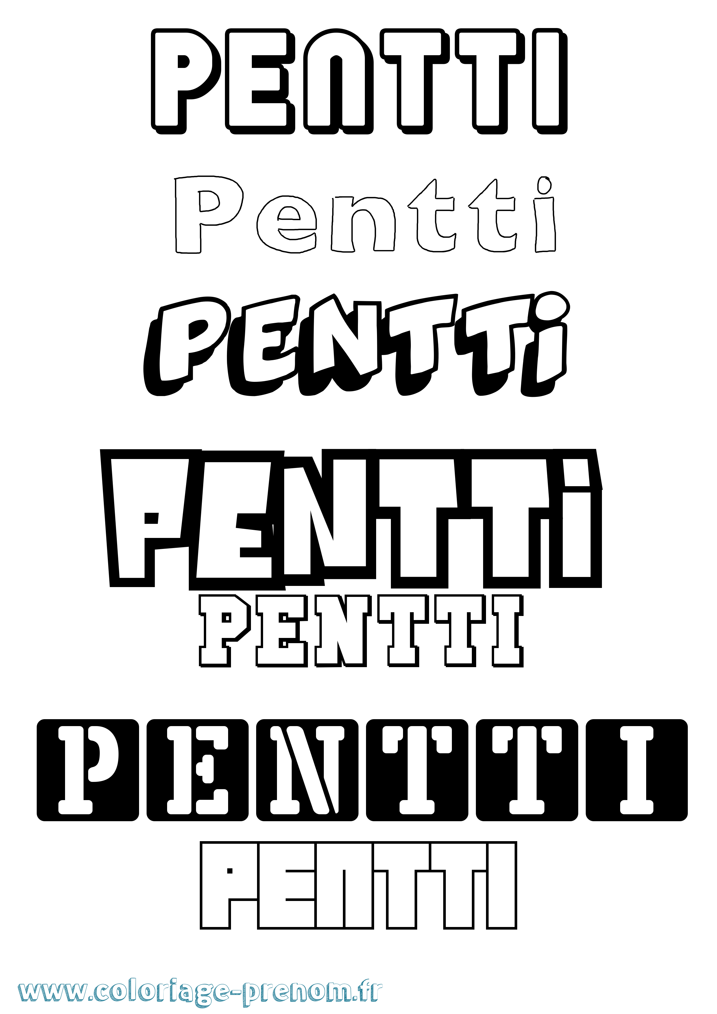 Coloriage Pentti Simple Coloriage prénom Pentti Simple