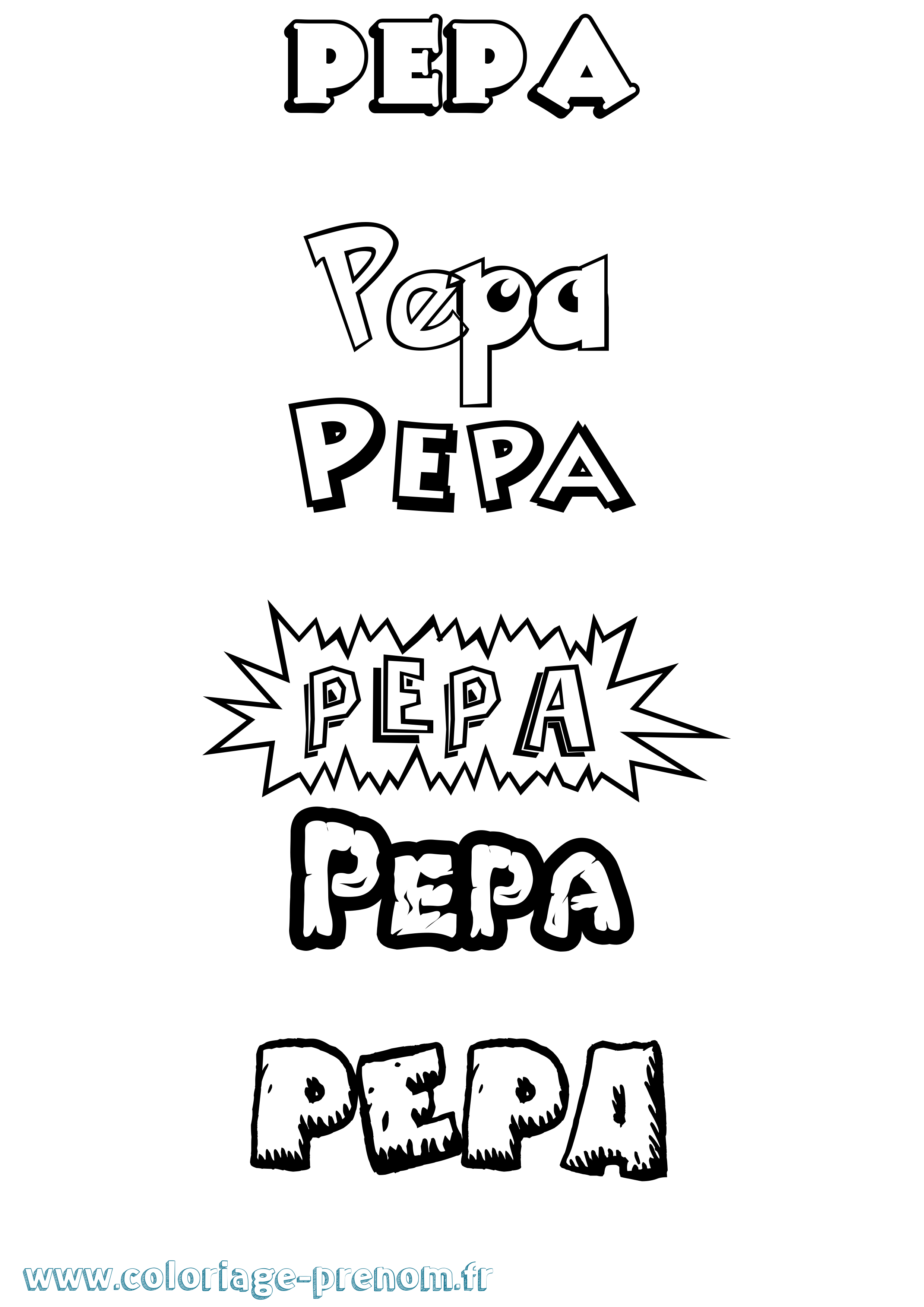 Coloriage Pepa Dessin Animé Coloriage prénom Pepa Dessin Animé